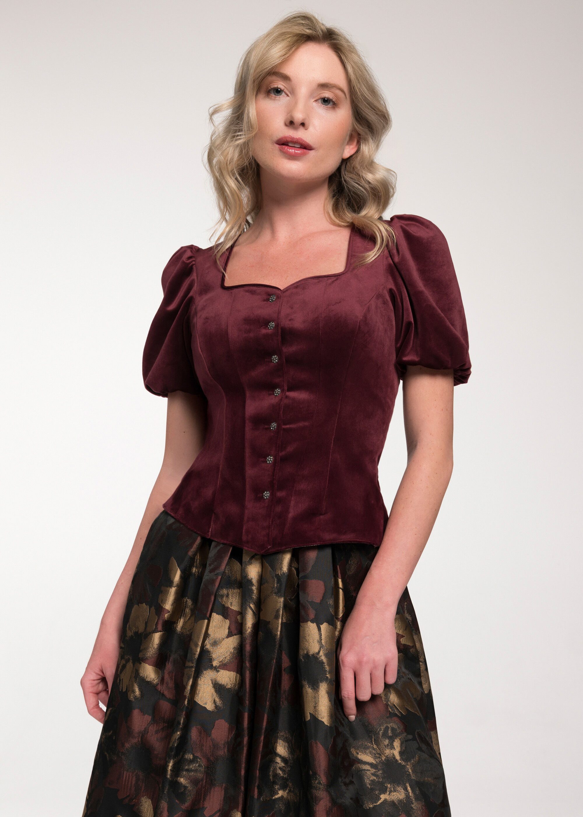 Spieth & Wensky Trachtenbluse Griffin weiches Samtmieder günstig online kaufen