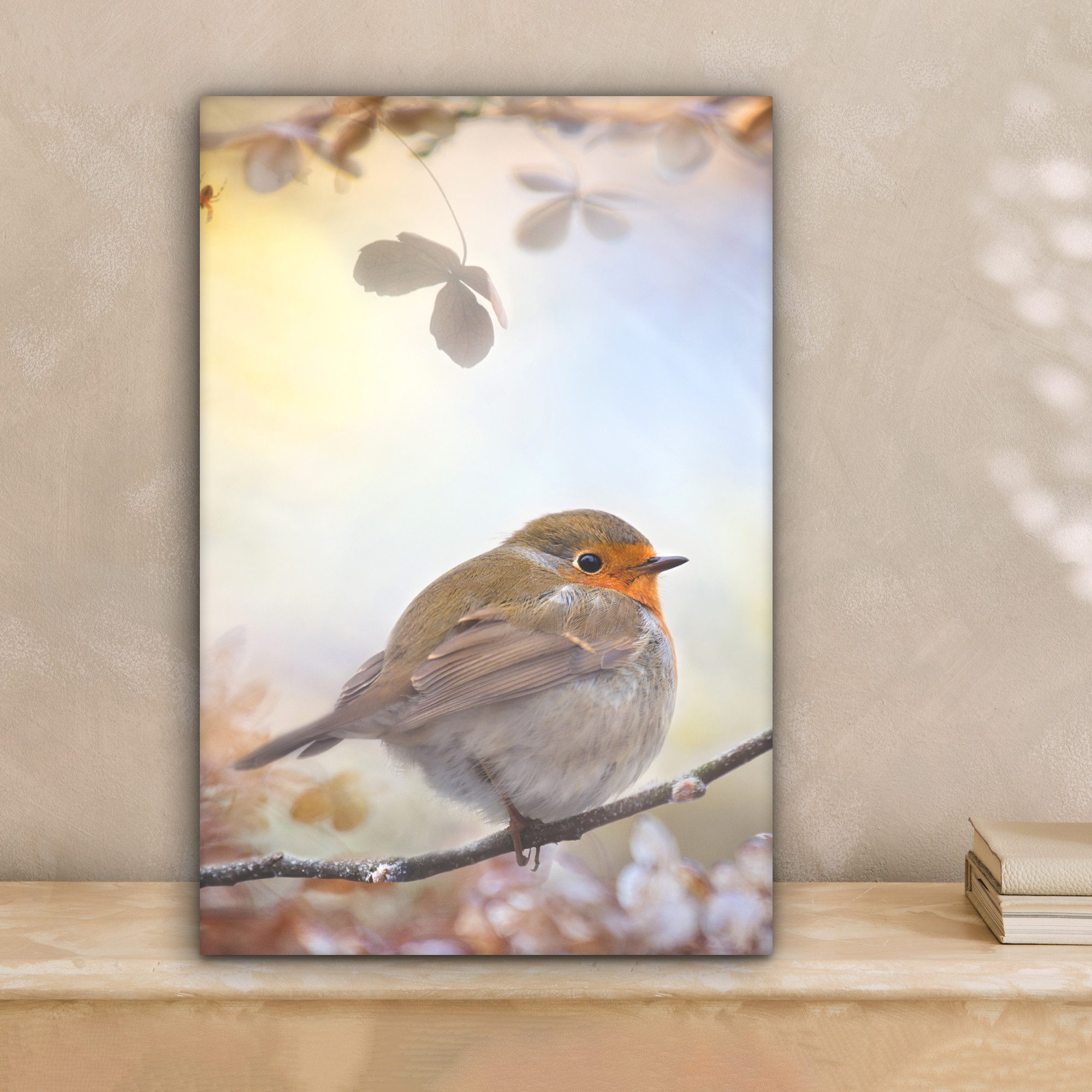 OneMillionCanvasses® Leinwandbild Vogel - Zweig - Blätter - Abstrakt, Fotod günstig online kaufen