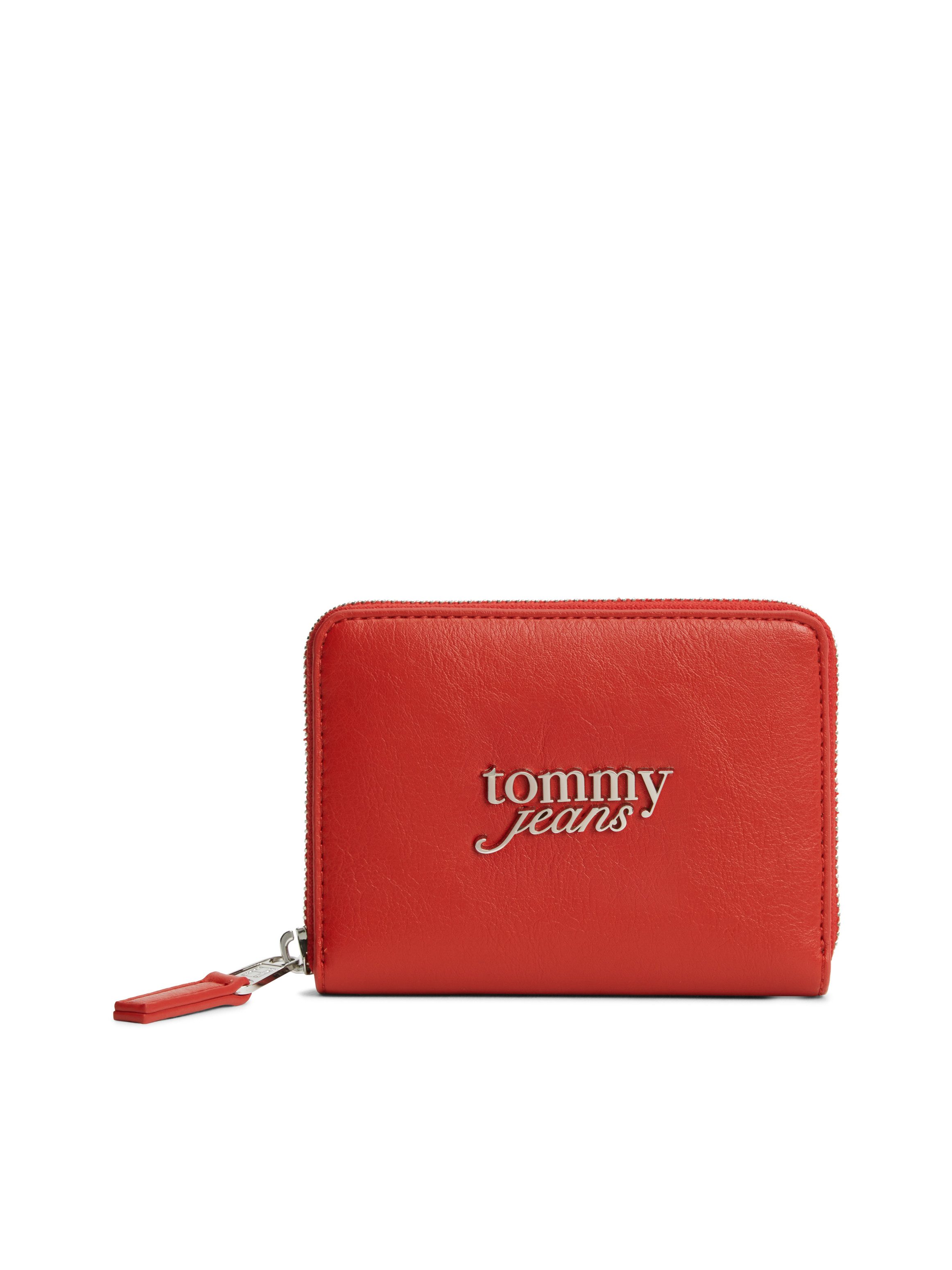 Tommy Jeans Geldbörse TJW BOLD MED ZA, Damen Geldbeutel, Portemonnaie mit Logo-Schmuckelement