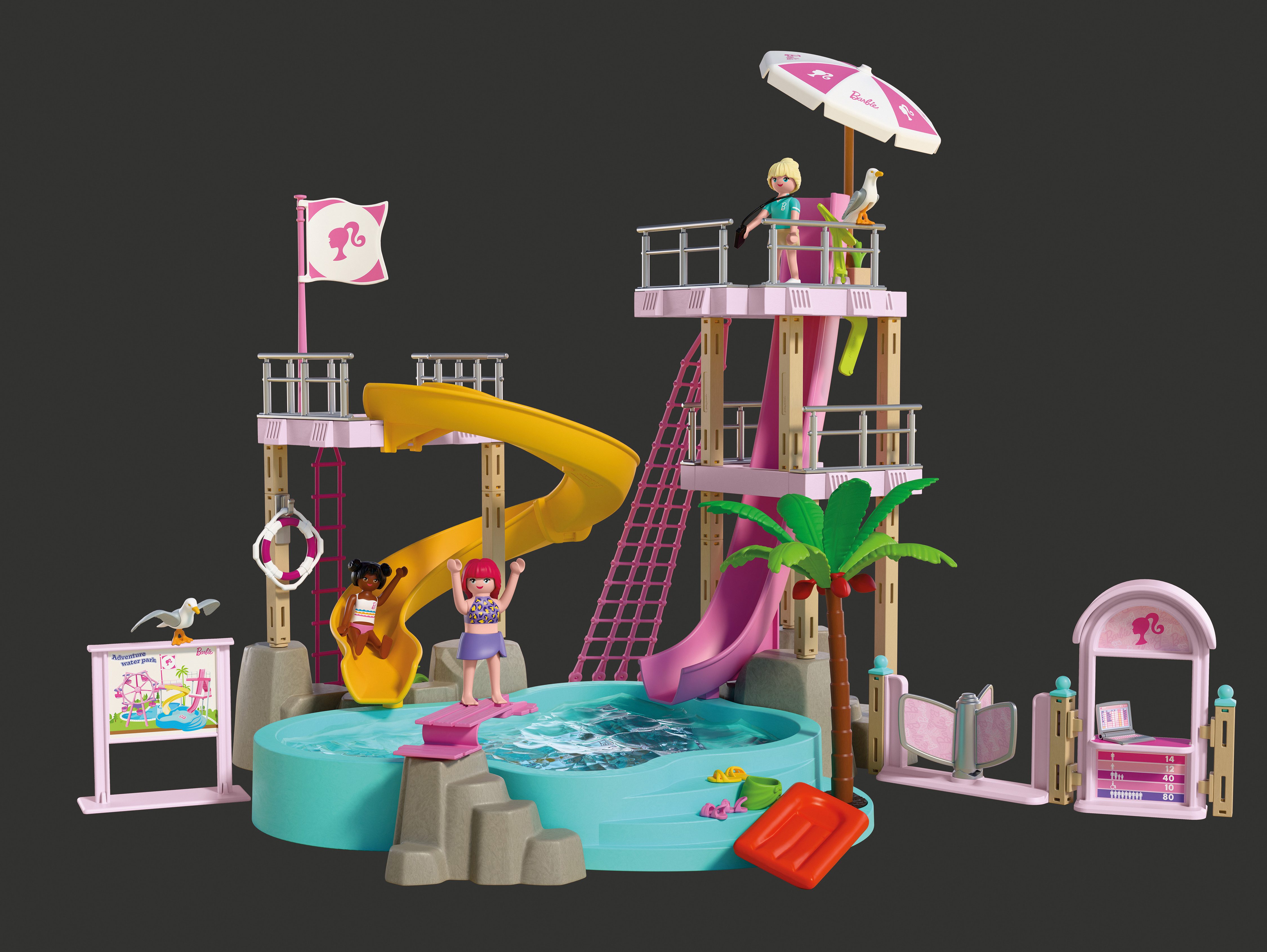 Playmobil® PLAYMOBIL x Barbie™ Wasserpark (72120), Barbie™ Konstruktions-Spielset, (146 St), Made in Europe