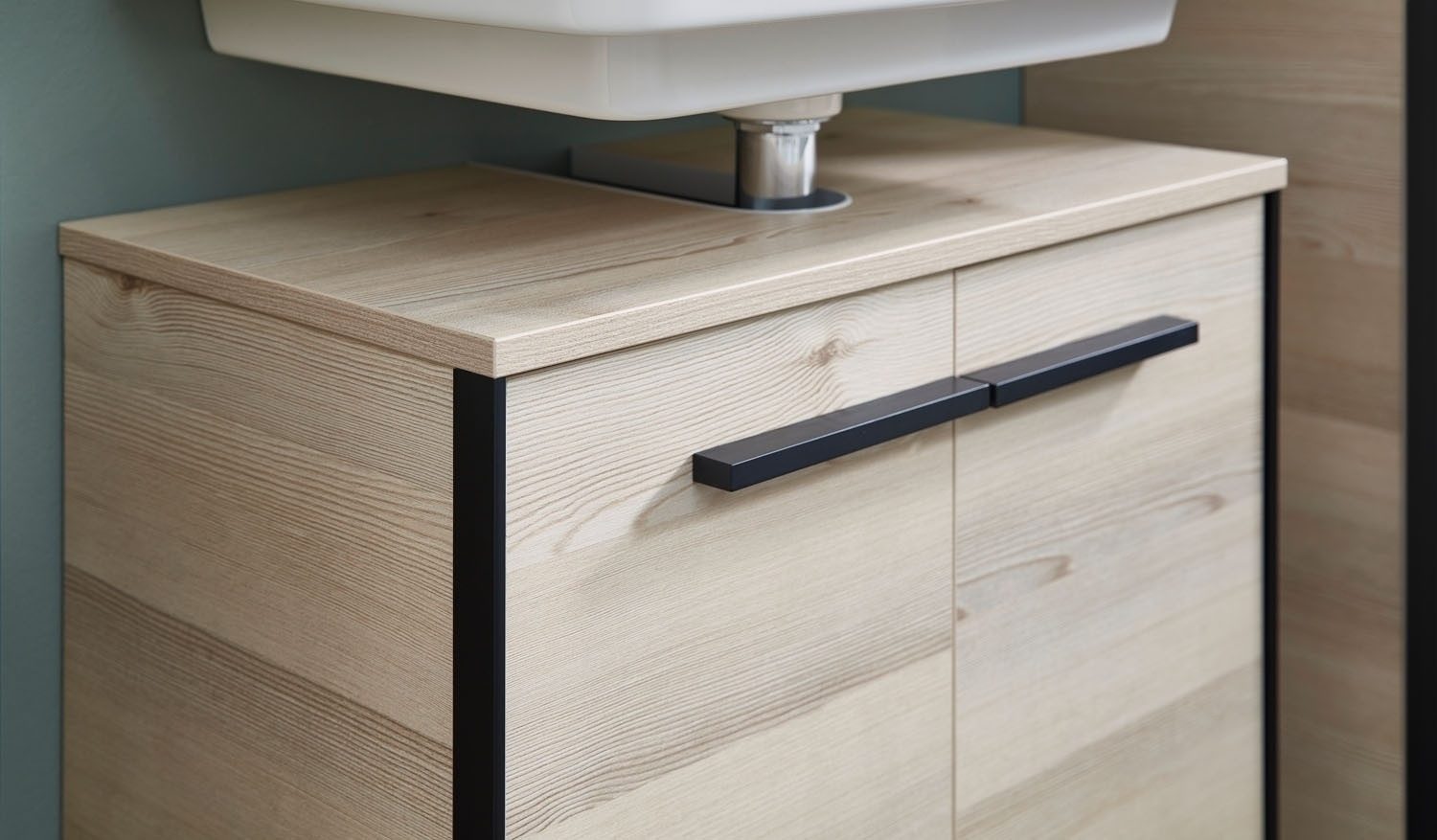 Vito Waschbeckenunterschrank ALOMI, B 60 x T 33 cm, Polar Pinie Dekor, 2 Türen