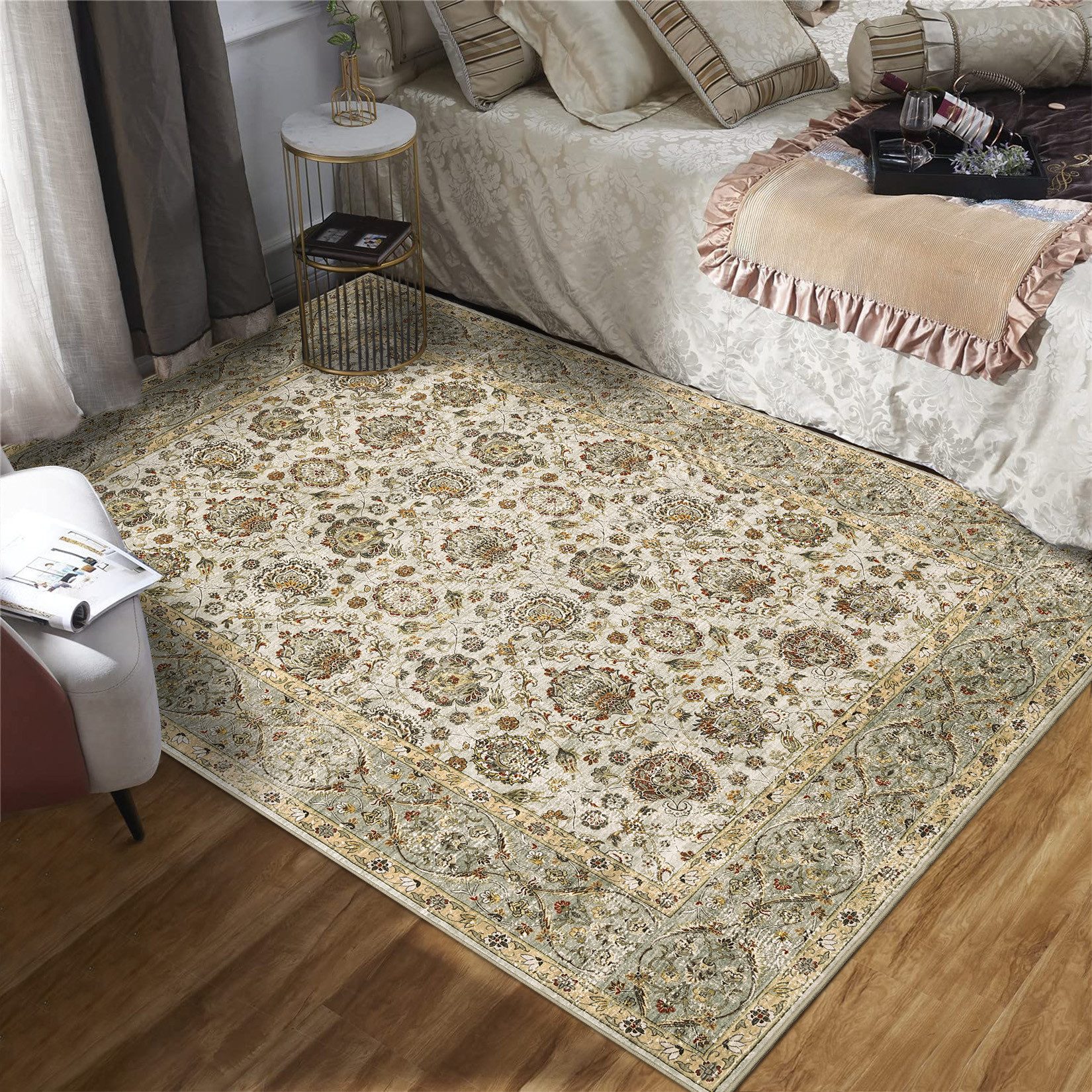 GarveeMore Teppich Boho Vintage Teppich Waschbar rutschfest Teppich, Höhe: 6.6 mm, Kurzflorteppich