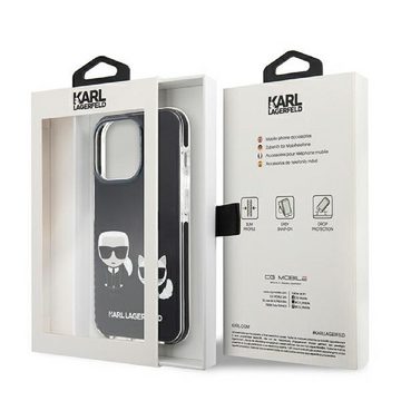 KARL LAGERFELD Handyhülle Case iPhone 13 Pro Cover Kunststoff schwarz Katze