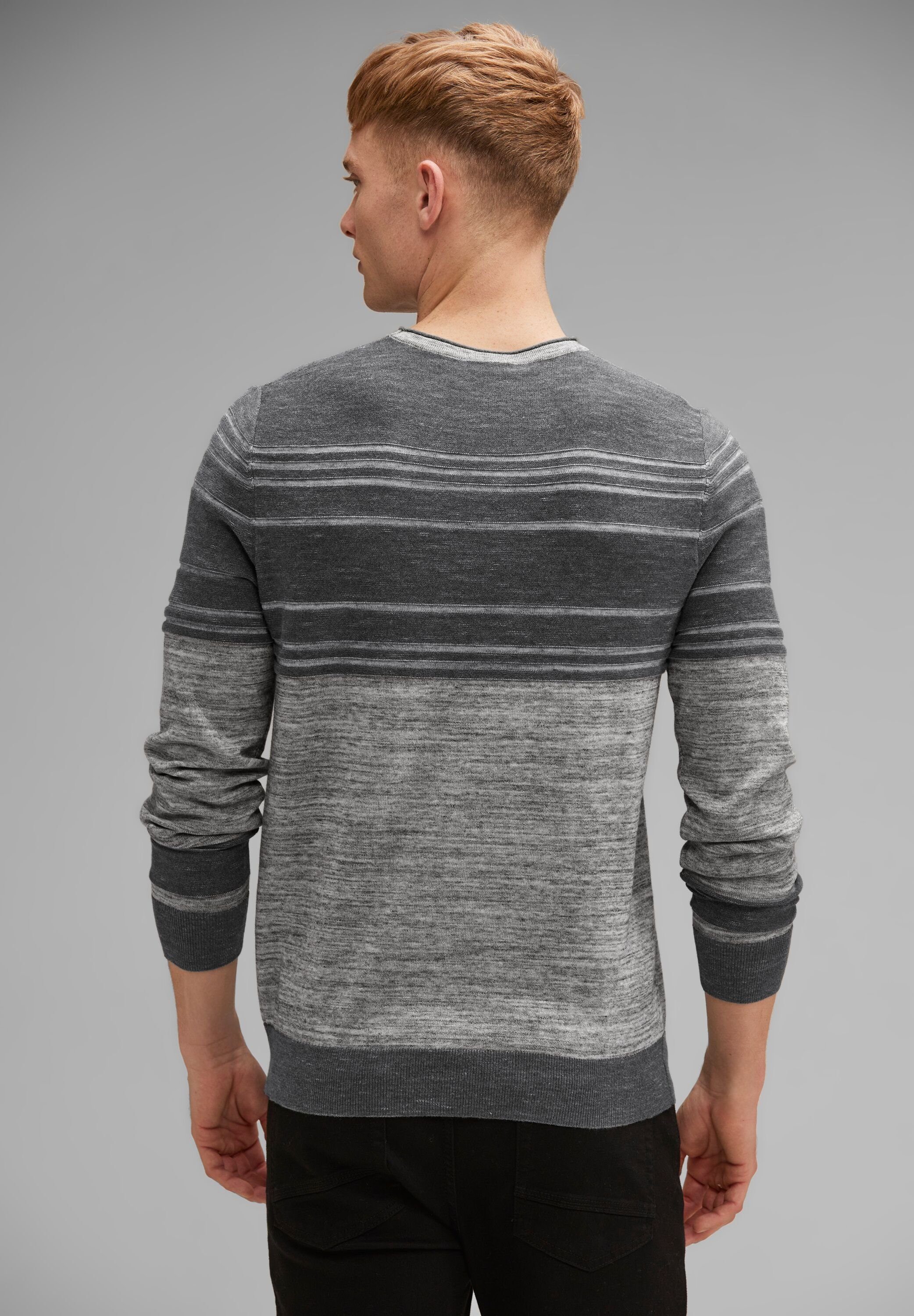 STREET ONE MEN Strickpullover Zweifarbiger Strickpullover günstig online kaufen