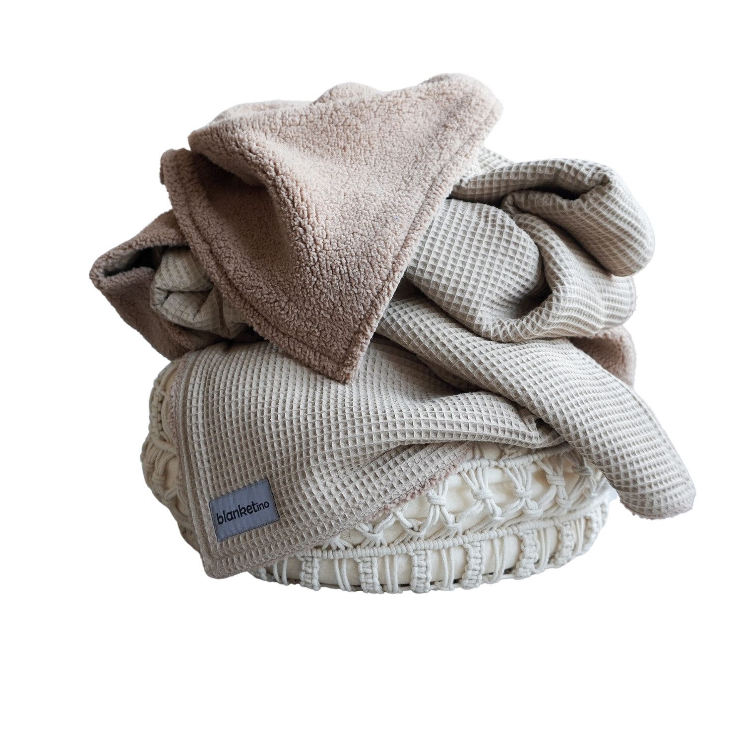 Wohndecke Kuscheldecke "Teddy" Beige 210 × 145 cm, blanketino, made in germany