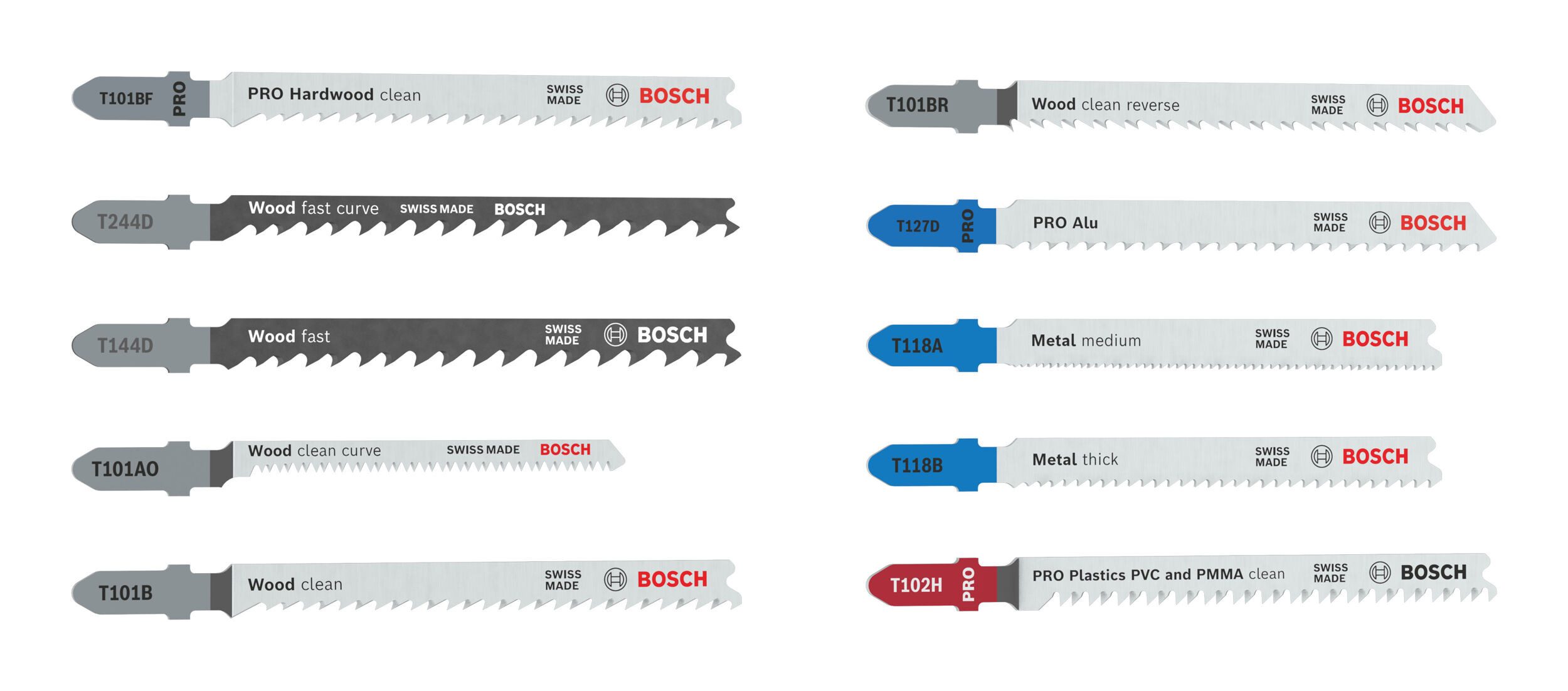 BOSCH Stichsägeblatt (10 Teile), Set Multi Material, 10-teilig