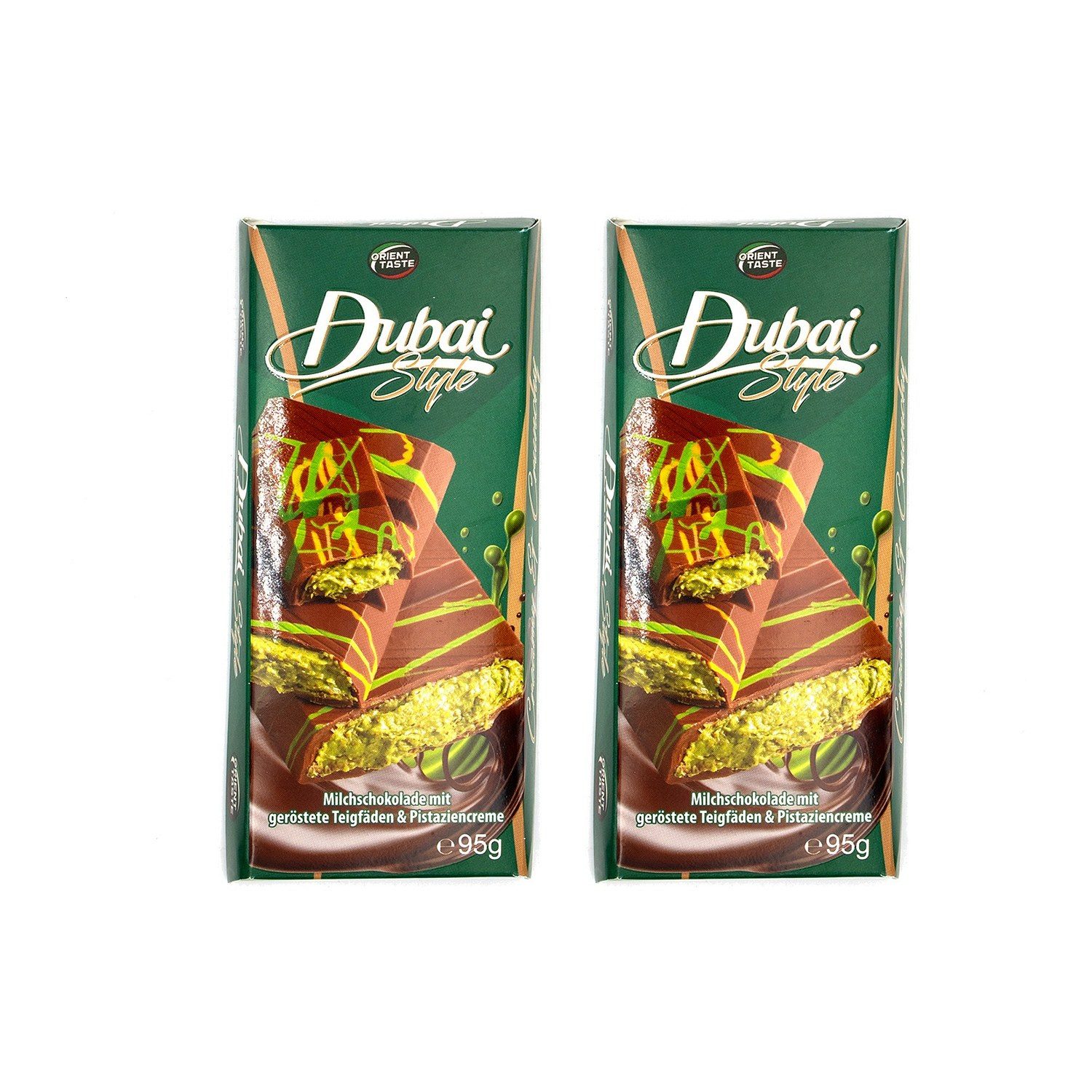 Orient Schokolade, 2 x 95 g, Dubai Style Pistazien-Schokolade