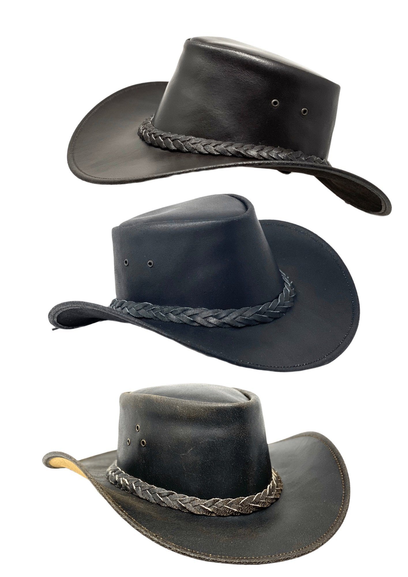 Albsales Cowboyhut Cowboyhut Lederhut Western Cowboy Reiten Leder Hut Band Sonnenschutz Neutralschwarz | Cowboyhüte