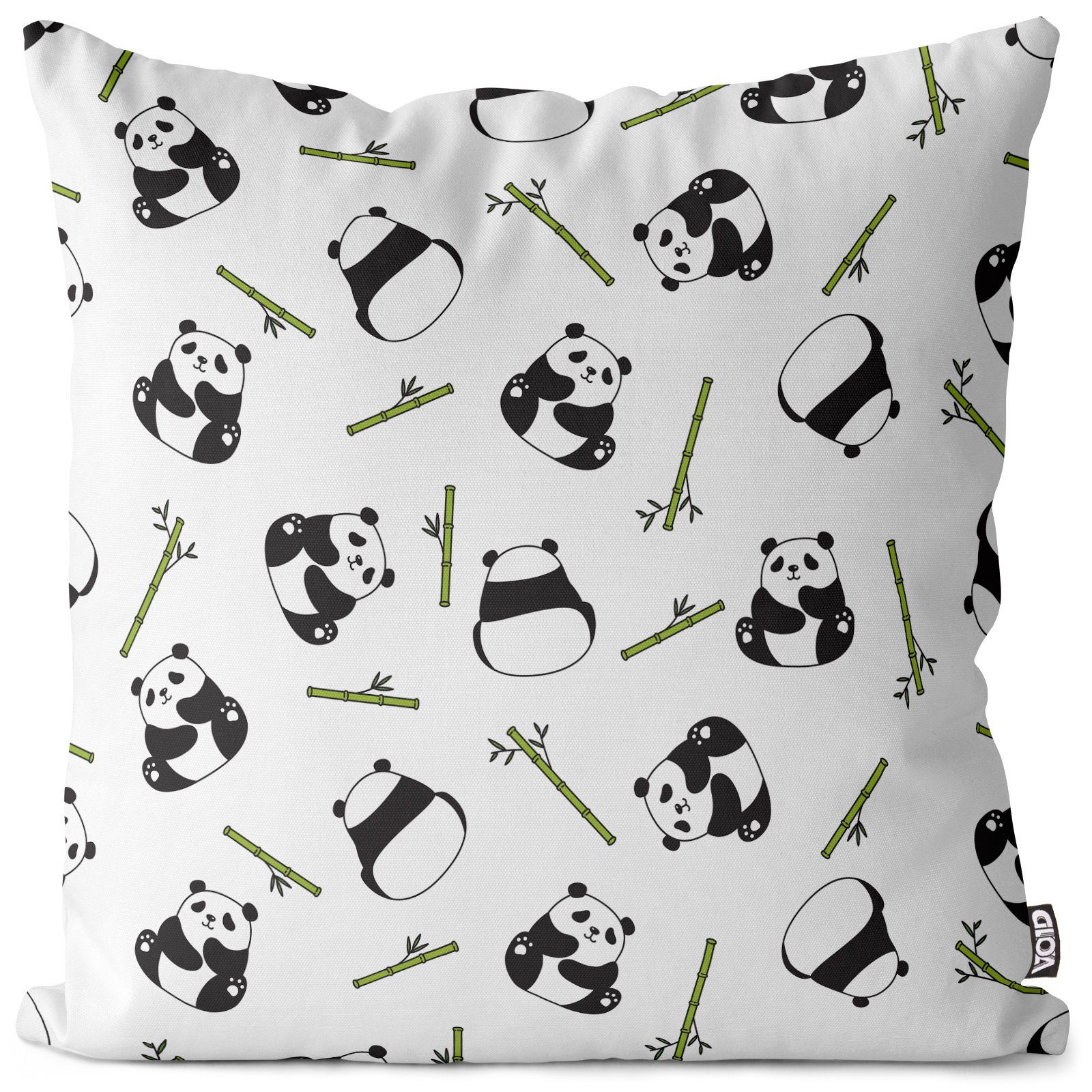 Kissenbezug, VOID (1 Stück), Sofa-Kissen Panda mit Bambus Kissenbezug Panda Indien Reise Urlaub Afrika Kinderzimmer Baby | Kissenbezüge