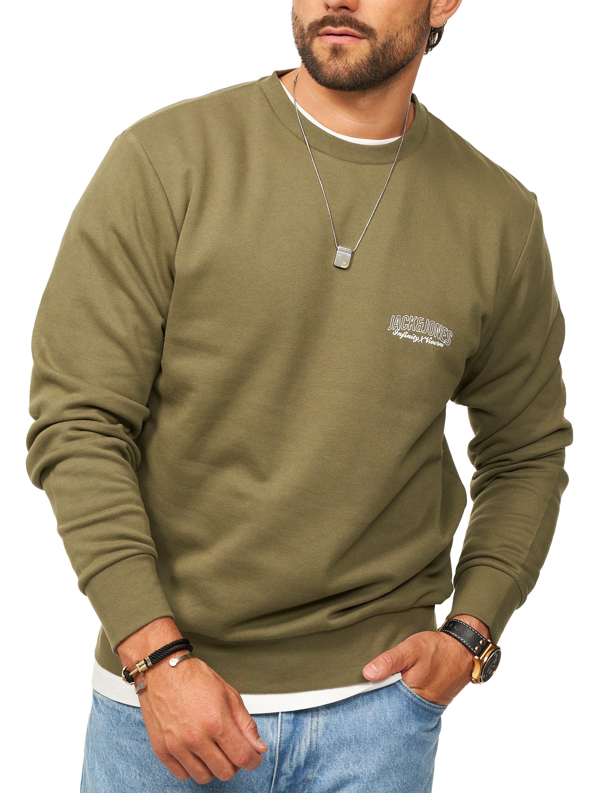 Jack & Jones Sweatshirt Rundhalspullover als Crew Neck im Regular Fit Herre günstig online kaufen