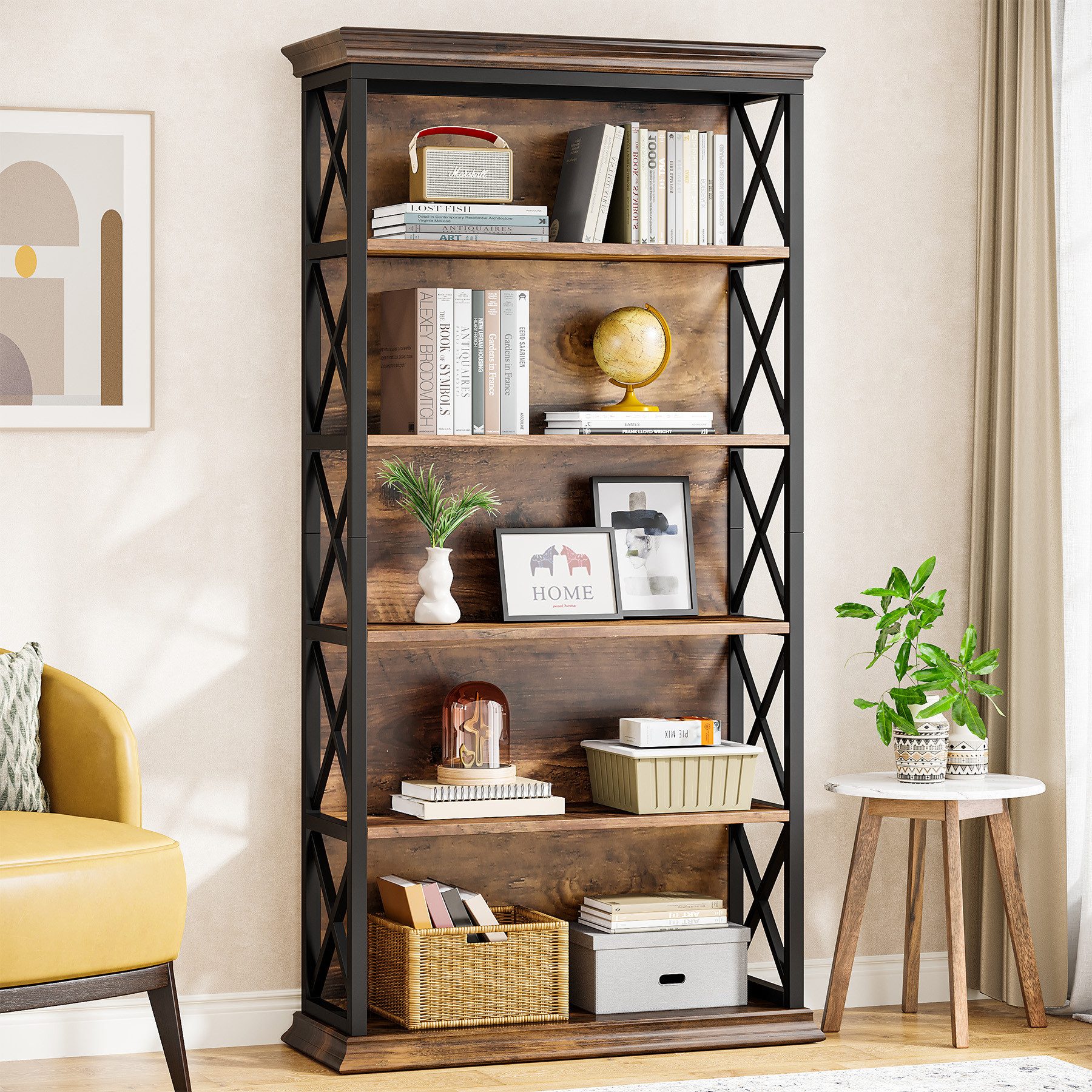 Tribesigns Bücherregal 180cm Standregal, 6-stöckiges regal günstig online kaufen