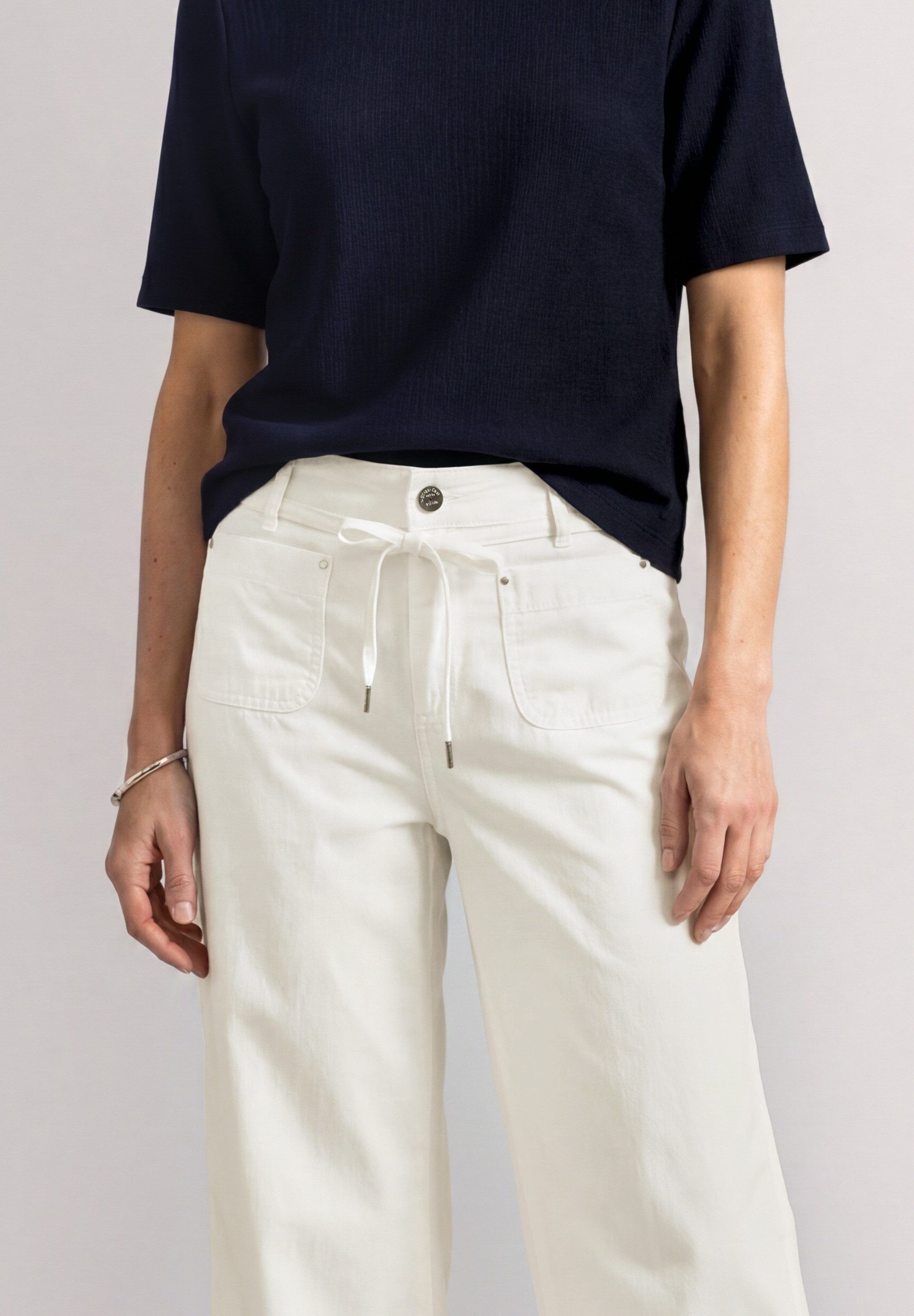 STREET ONE Stoffhose in Washed-Optik