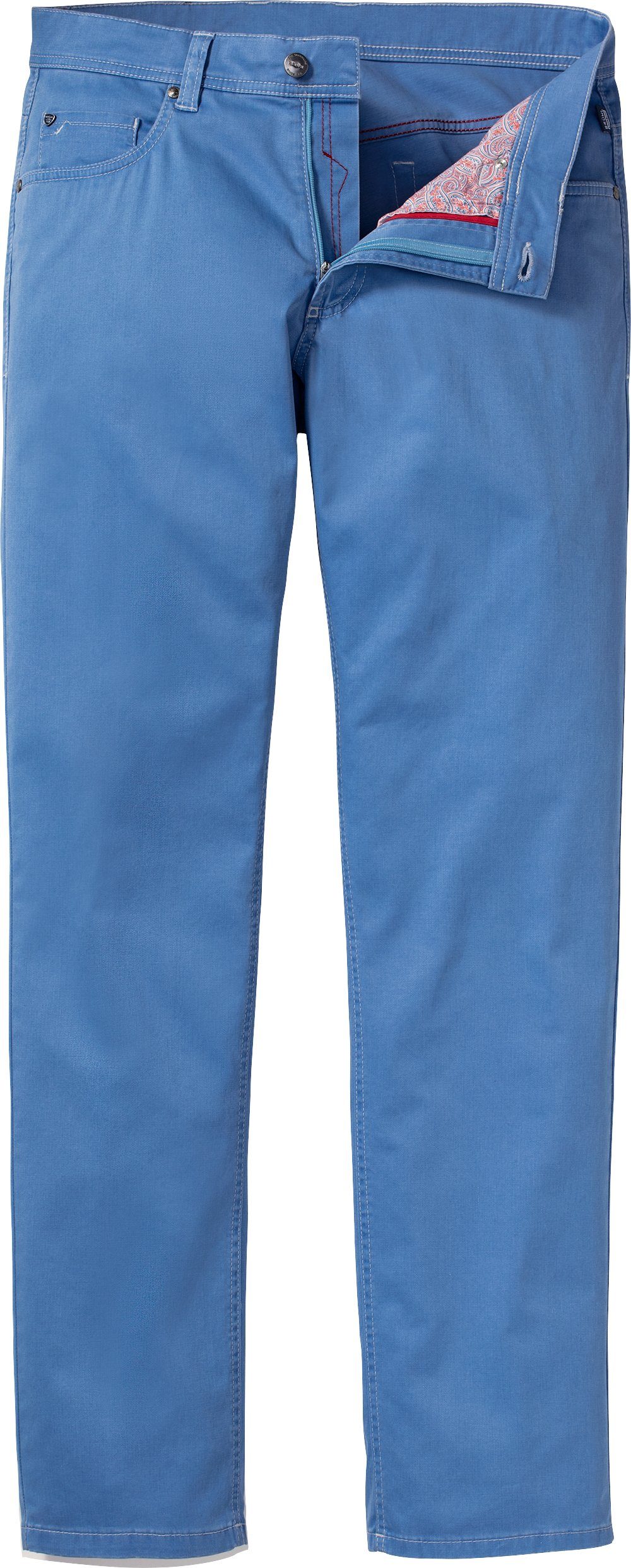 hellblau mit hohem Brühl Stretch-Hose leicht angenehm Baumwollanteil