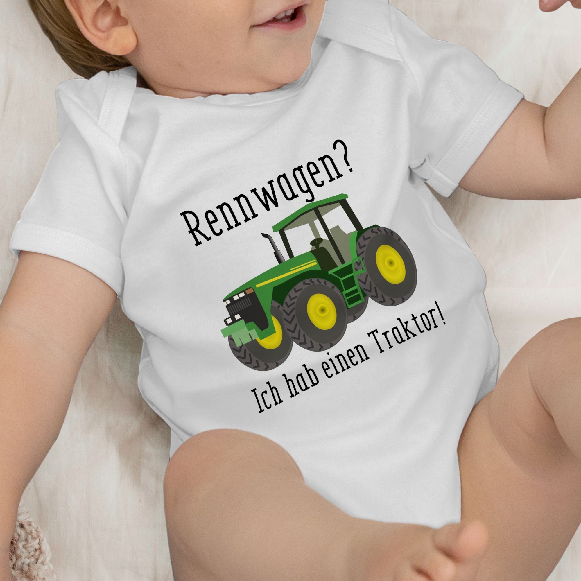 Traktor Trecker Ich Landwirt - 1 Traktor Bauer Geschenk Shirtracer Shirtbody Rennwagen einen Weiß Ges habe