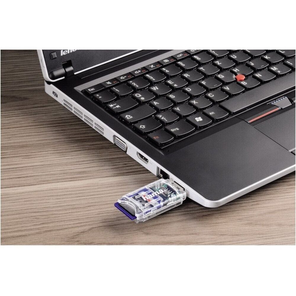 Hama Hama SD/MICROSD 8 in 1 Kartenleser transparent externer Speicher (8 in 1 GB, Hot swapping für schnellen Datenaustausch)