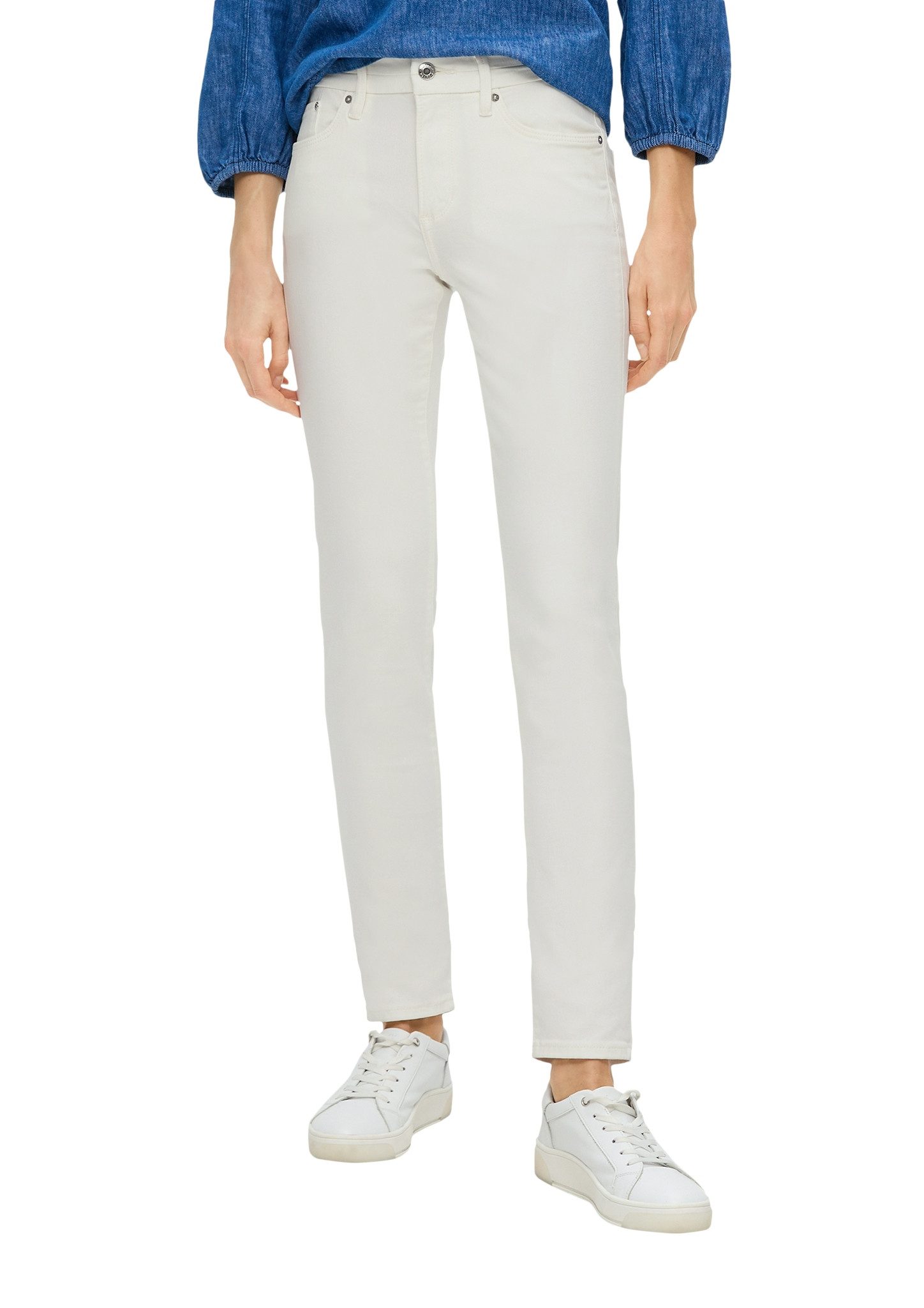 s.Oliver Slim-fit-Jeans s.Oliver Slim Fit Jeans Betsy in Creme (1-tlg) Five Pockets