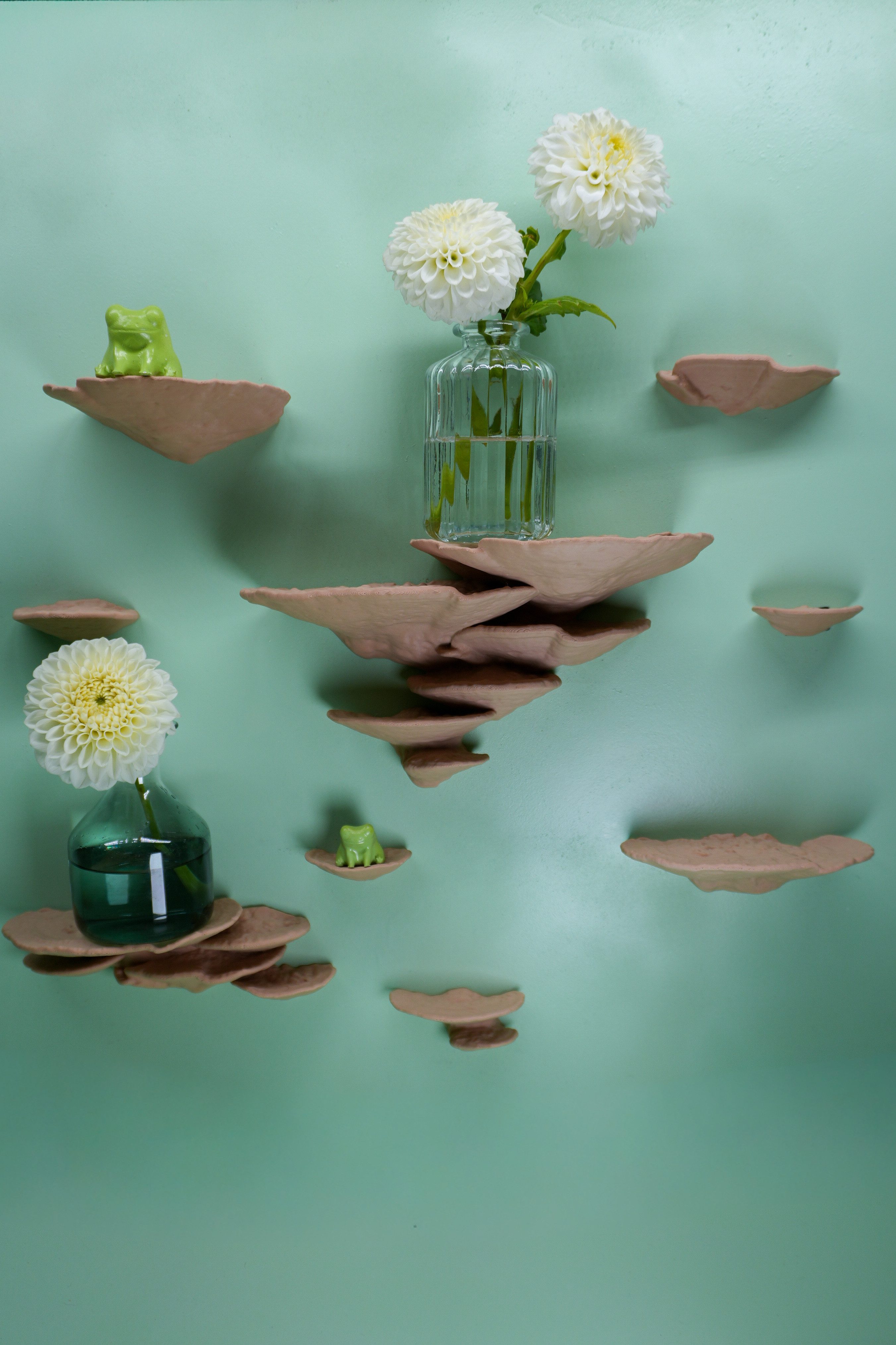 Roomberry Deko-Wandregal Pilzwandregal Set 9-tlg. Trameten – Schwebendes Wandregal Deko, Deko-Wandregal Set 9-tlg., Made in Germany