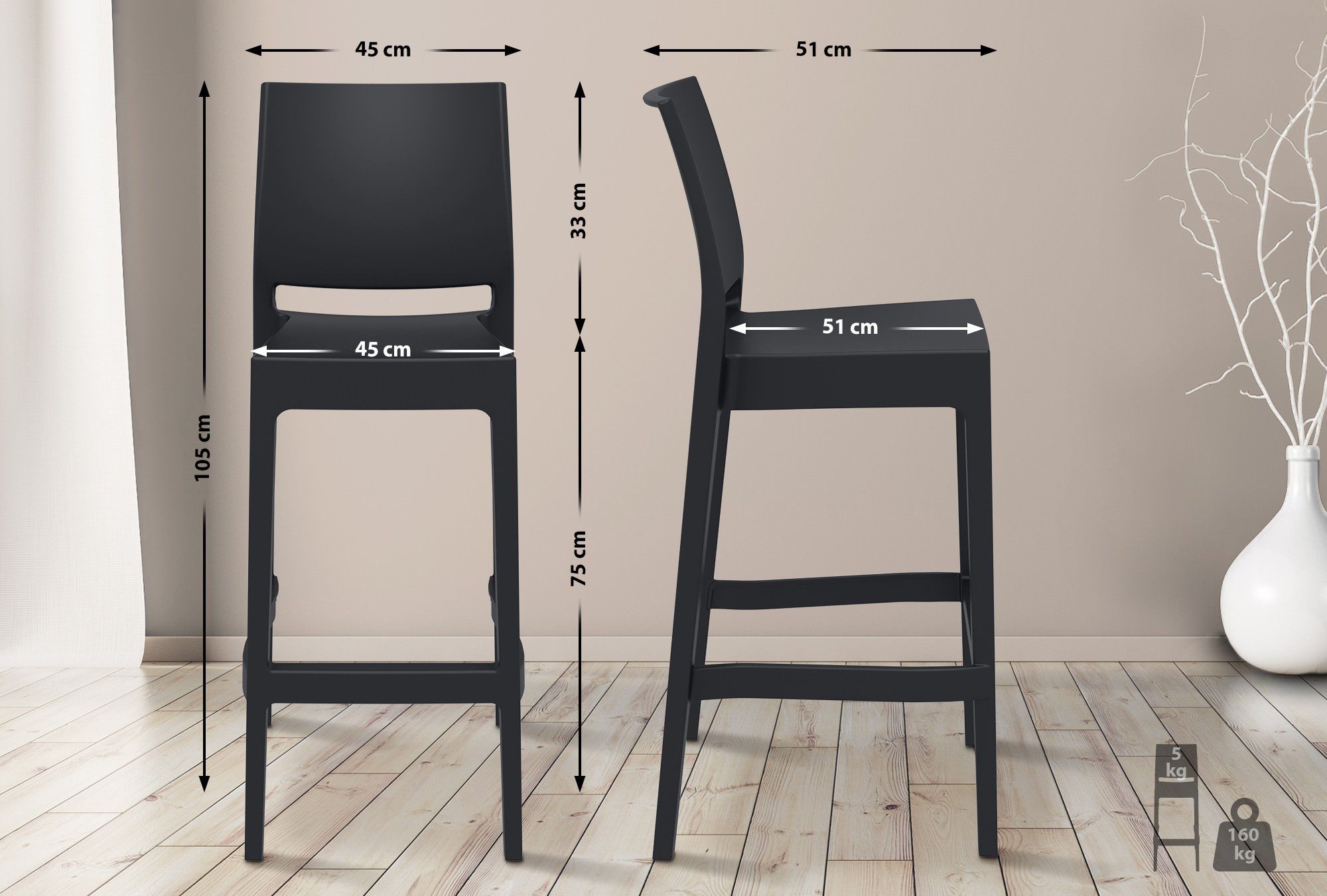 CLP Barhocker (4er Set, 4 St., 4er)
