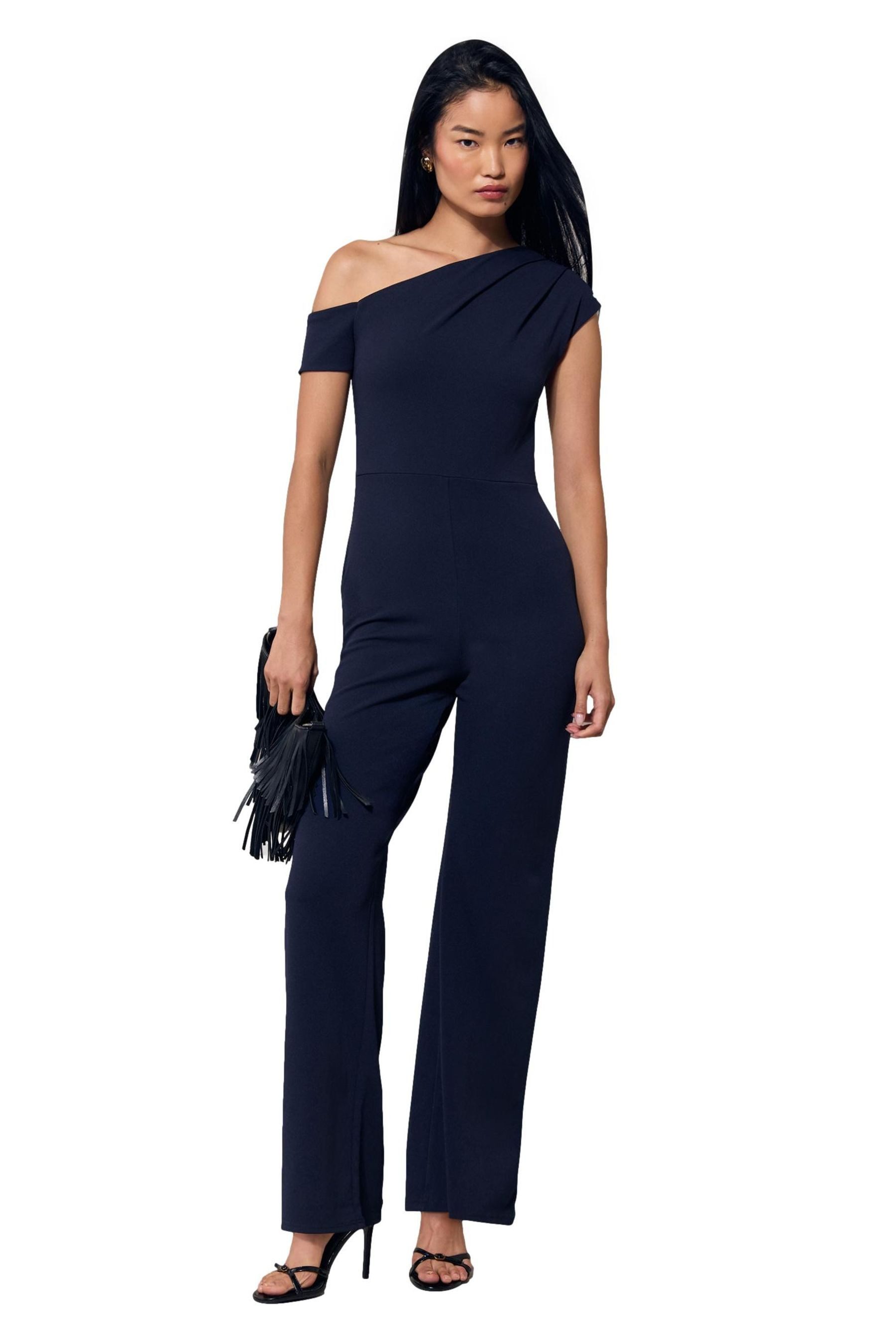 LIPSY Jumpsuit Schulterfreier Jumpsuit mit geraffter Taille (1-tlg)