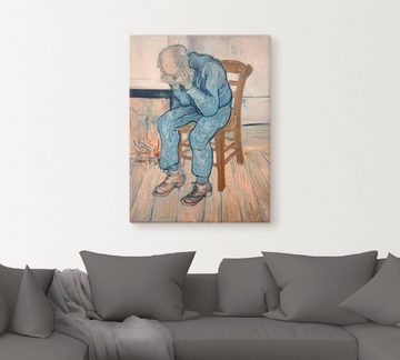 Artland Leinwandbild Trauernder alter Mann. 1890, Mann (1 St), auf Keilrahmen gespannt