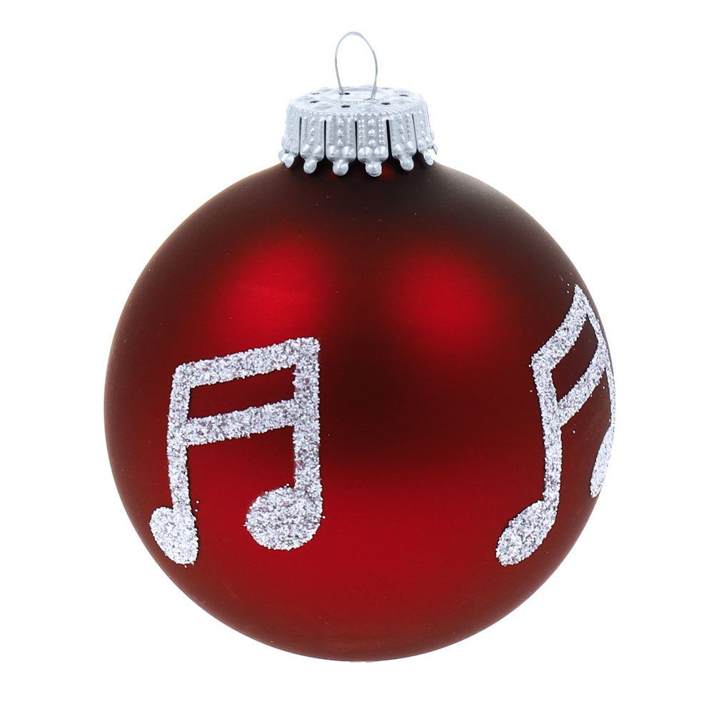 mugesh Weihnachtsbaumkugel Weihnachtskugel Note, für Musiker bordeaux