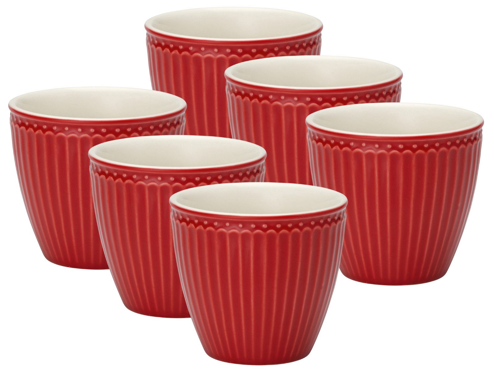 Greengate Кофейный сервиз Alice Latte Cup red 0,3 l Set6, Steinzeug