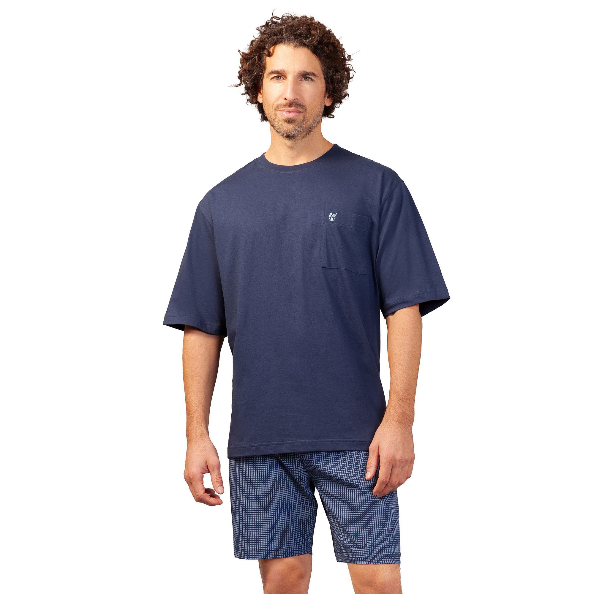 Hajo Pyjama Herren Pyjama Baumwolle (2 tlg)