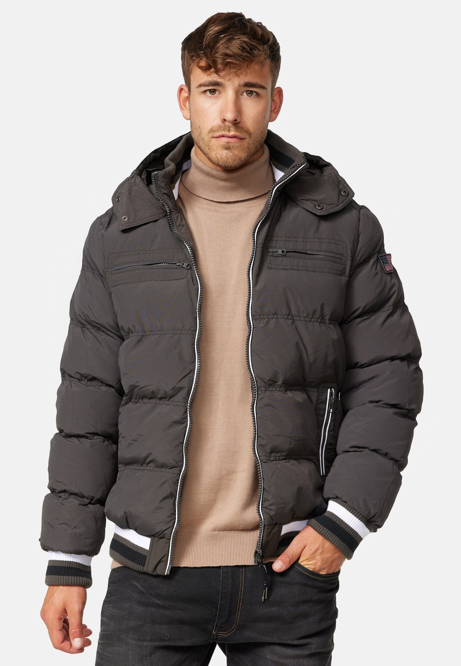 Indicode Winterjacke Marlon mit sportlichem Rippstrickbündchen günstig online kaufen