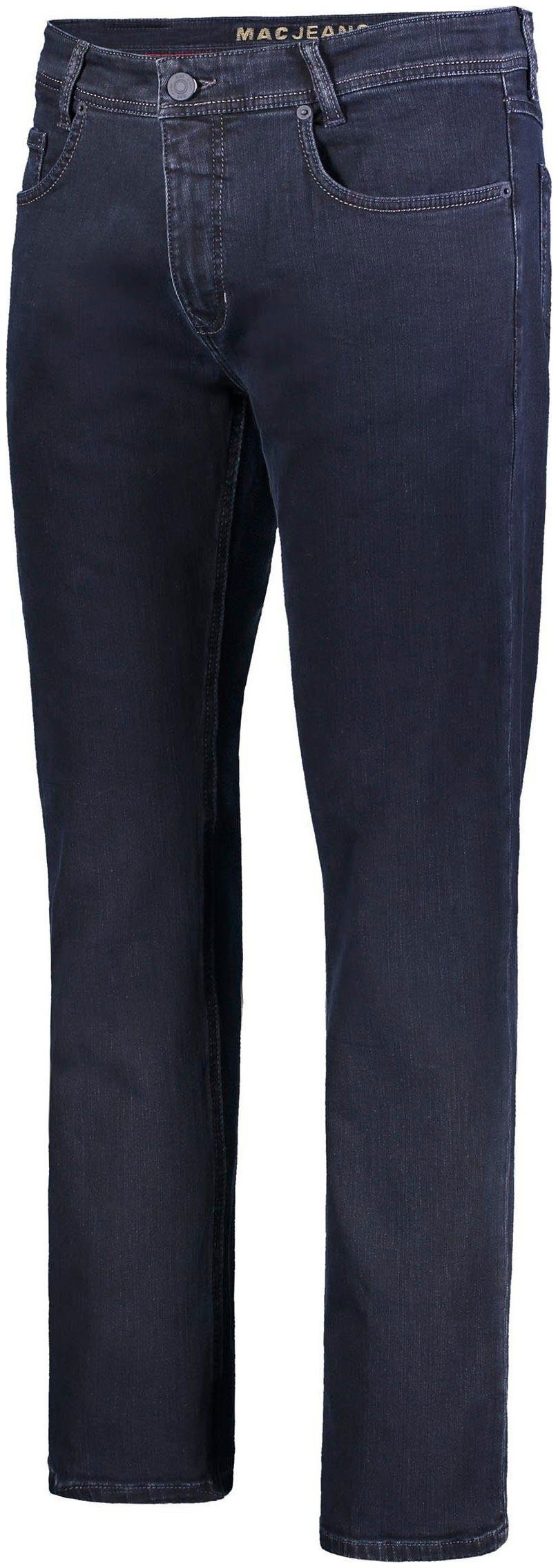 mit Optik, MAC blue-black in gepflegter Stretch Straight-Jeans Arne