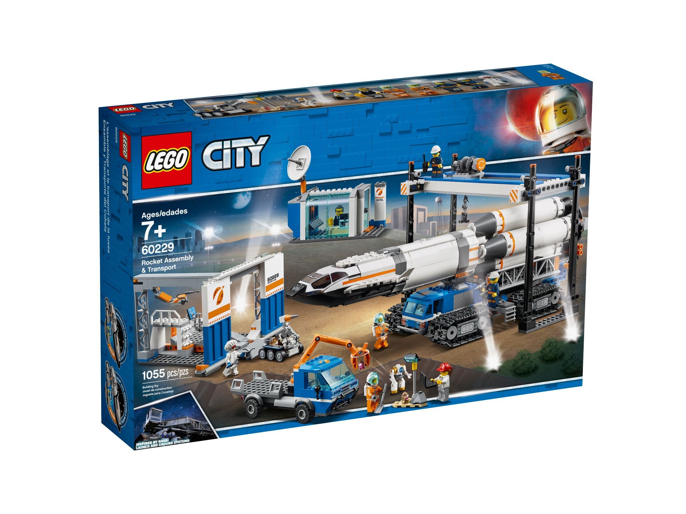 LEGO® Konstruktionsspielsteine LEGO® City - Raketenmontage & Transport, (Set, 1054 St)