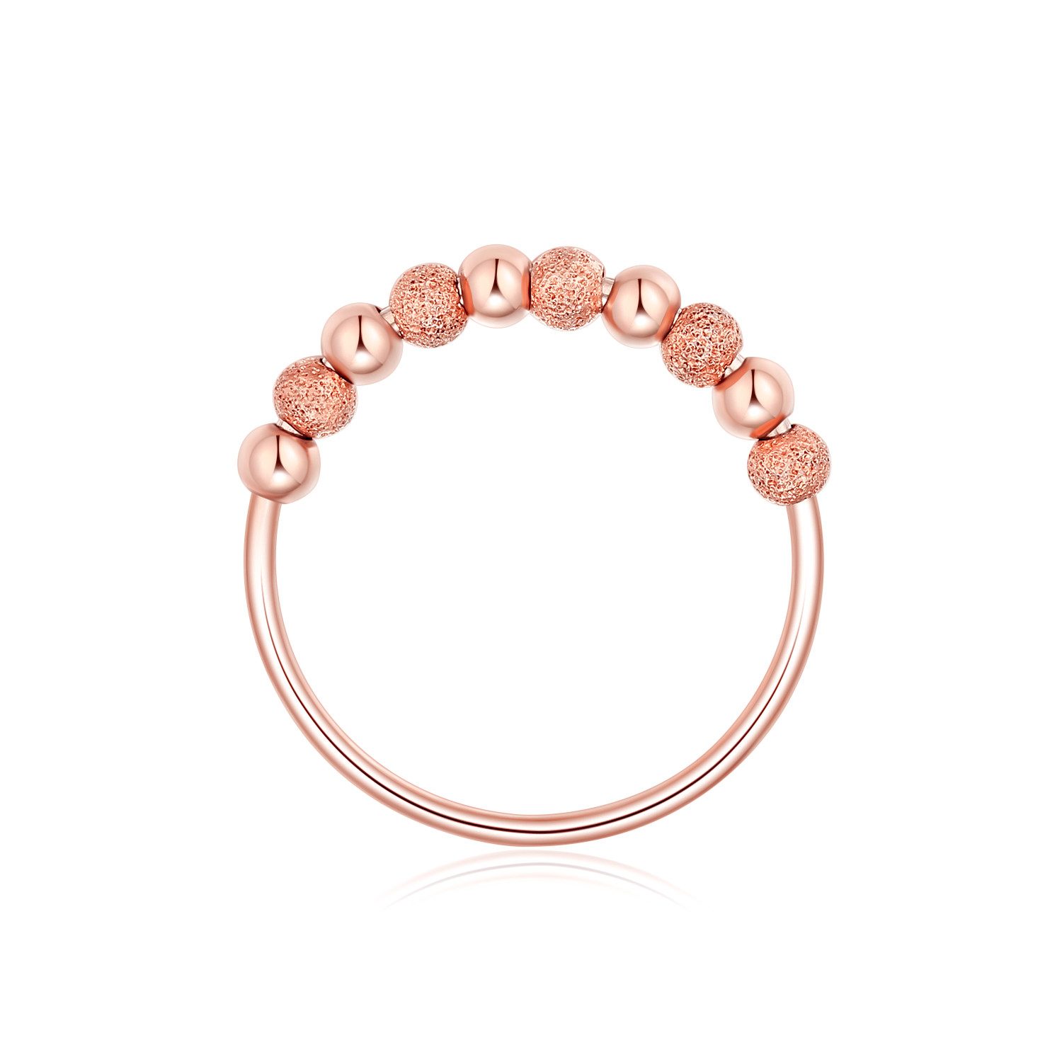 Lisandra Scott Silberring Anti-Stress Ring aus 925 Sterlingsilber mit drehbaren Glitzer-Kugeln