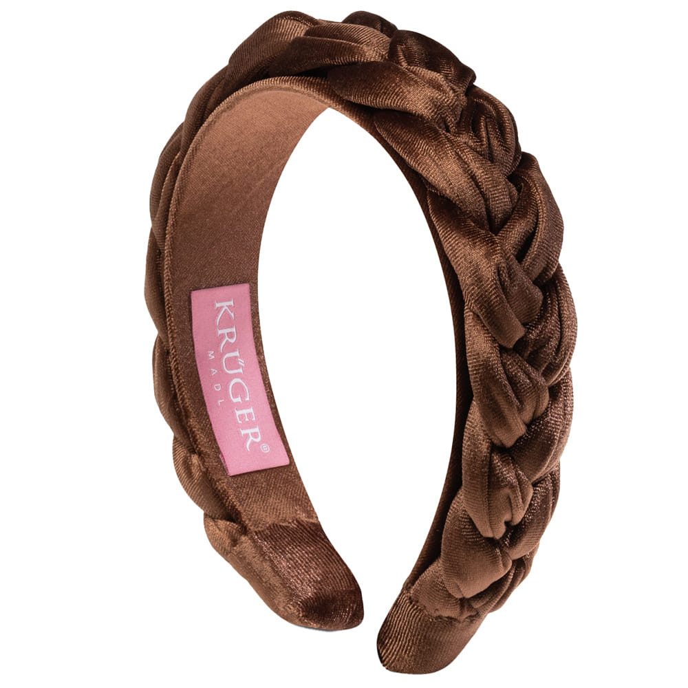 Krüger Haarreif Samt-Haarreif geflochten braun