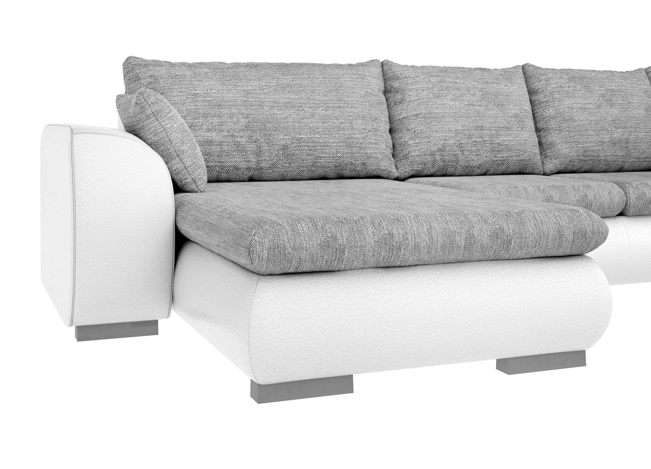 U-Form, Stylefy Sofa, bestellbar, frei oder Bettfunktion, Raum im Wellenfederung mit mit Modern links stellbar, rechts Clemens, Design, mane Wohnlandschaft