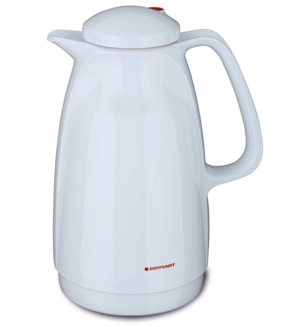 ROTPUNKT Isolierkanne 1,5 Liter Glaseinsatz I hochwertig I langlebig I 24 Std heiß, 1.5 l, (Kaffeekanne I Teekanne), Glaskolben aus doppelwandigem Rosalin-Glas