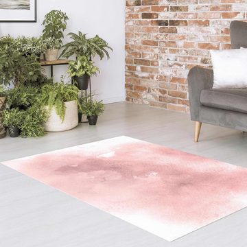 Teppich Vinyl Wohnzimmer Schlafzimmer Flur Küche Muster modern, Bilderdepot24, rechteckig - rosa glatt, nass wischbar (Küche, Tierhaare) - Saugroboter & Bodenheizung geeignet