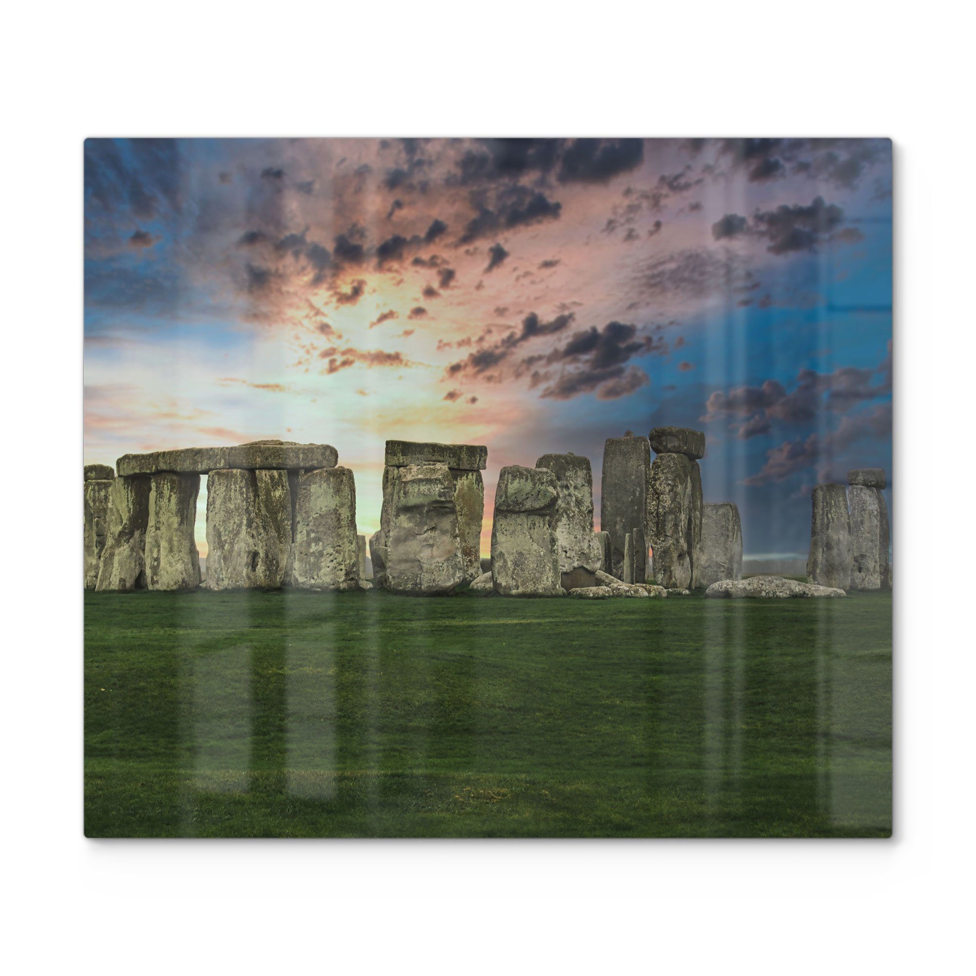 DEQORI Herdblende-/Abdeckplatte 'Stonehenge bei Dämmerung', Glas, (1 tlg), Glas Herdabdeckplatte Ceranfeld Herd