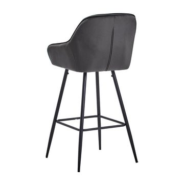 CLIPOP Barhocker Samt Barstuhl (2er Set), gepolsterter Stuhl, Sitzhöhe 75cm