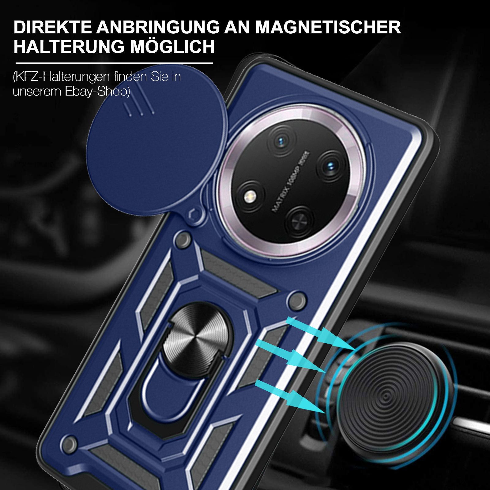 betterfon Handyhülle Panzer Hülle für Honor Magic 7 Lite Outdoor Case mit Kameraschutz, Outdoorhülle mit Ringhalter Smartstand und Silikonkern