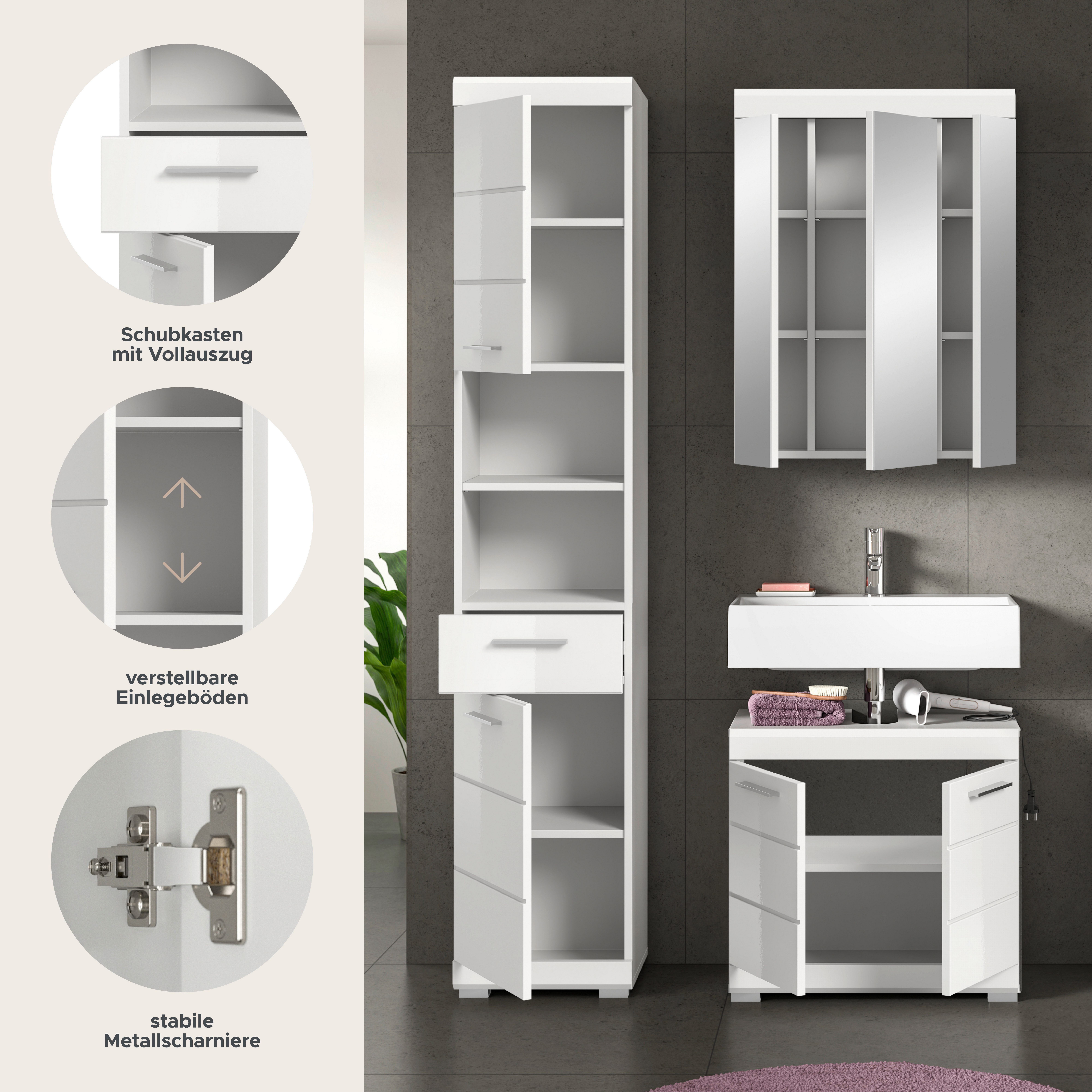 furnling Badmöbel-Set Scott, (3-St., bestehend aus günstig online kaufen