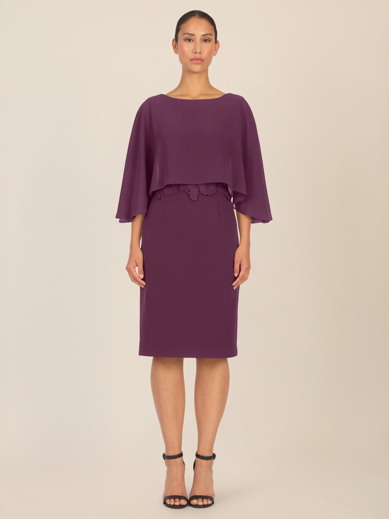 Apart Abendkleid in Lagenoptik mit Spitzenborte günstig online kaufen