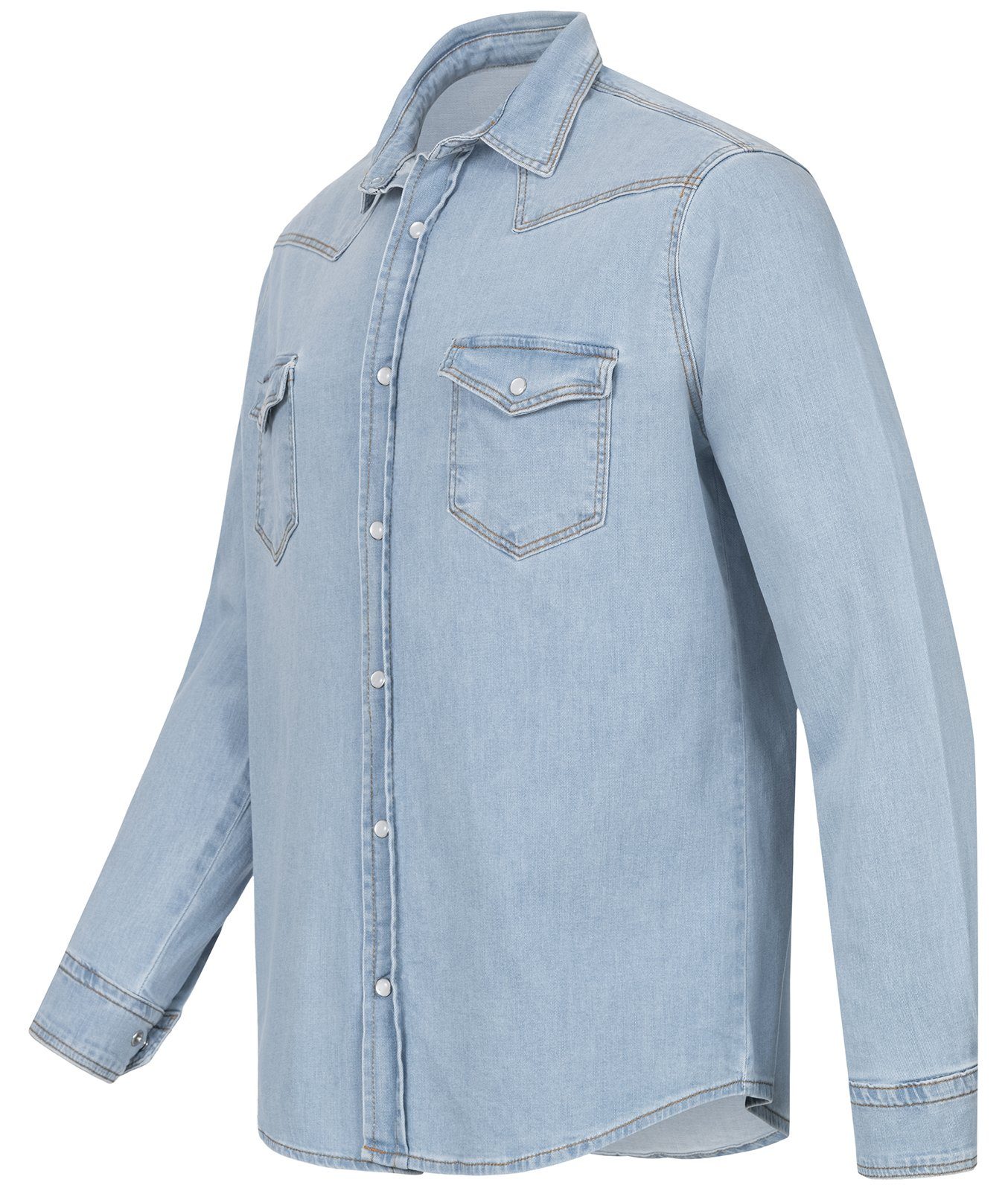 Rock Creek Jeanshemd Herren Jeanshemd Hellblau H-323 günstig online kaufen