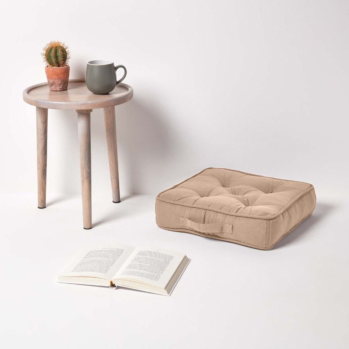 Homescapes Bodenkissen Sitzkissen Stuhlkissen Rajput beige günstig online kaufen