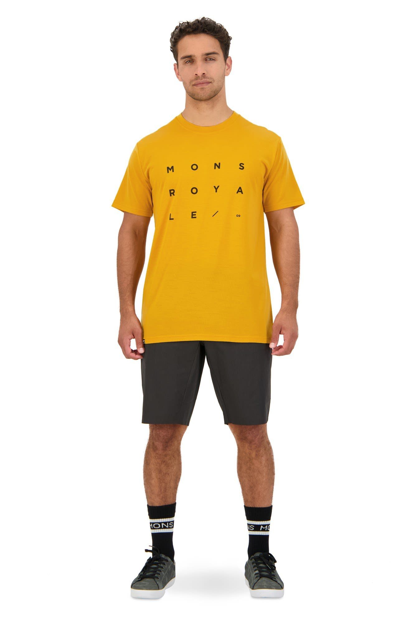 Royale Grid Royale T-Shirt Mons M T-shirt Herren Gold Mons Kurzarm-Shirt Icon Mons -