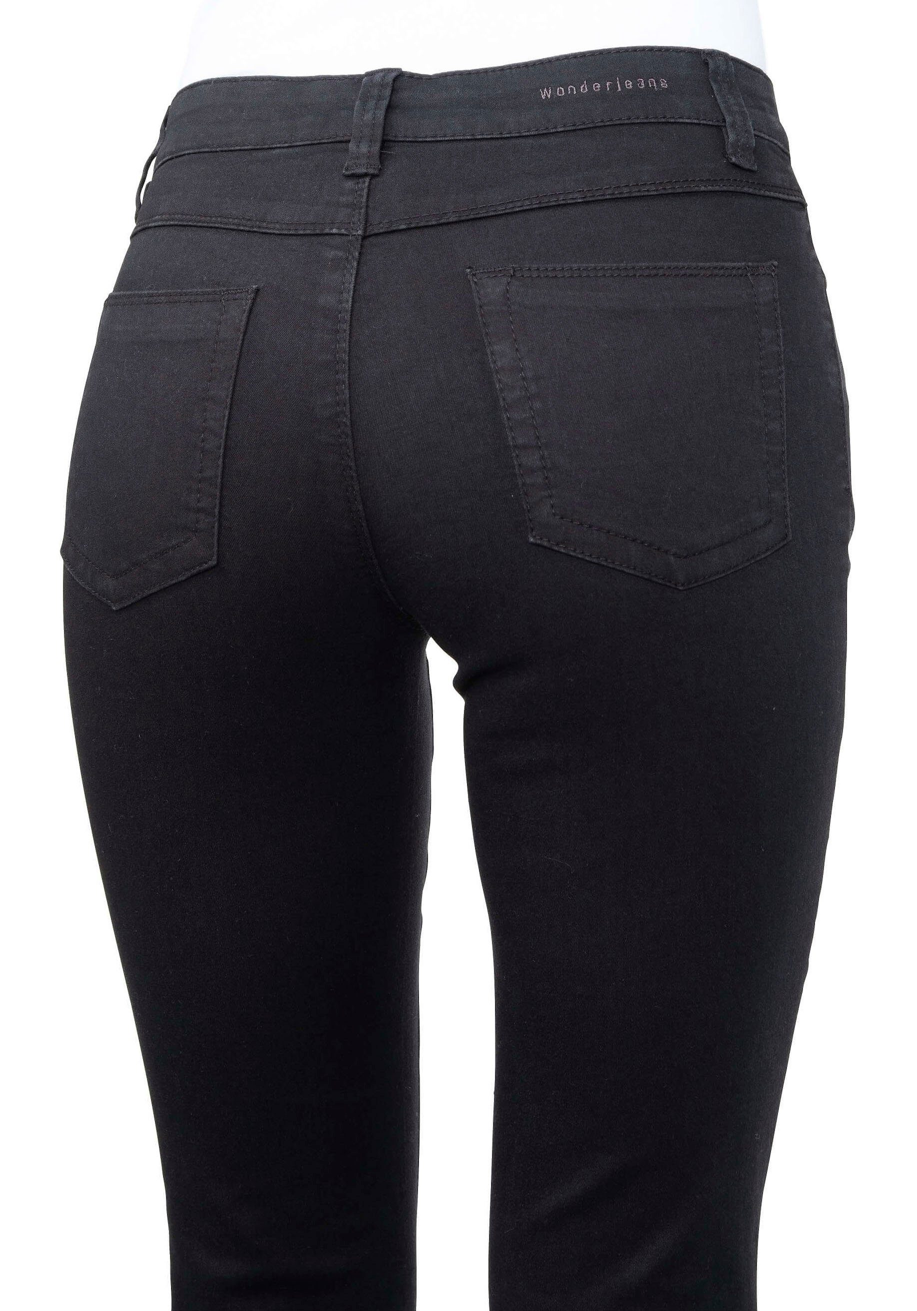 gerader Klassischer denim Classic-Slim black Schnitt wonderjeans Slim-fit-Jeans