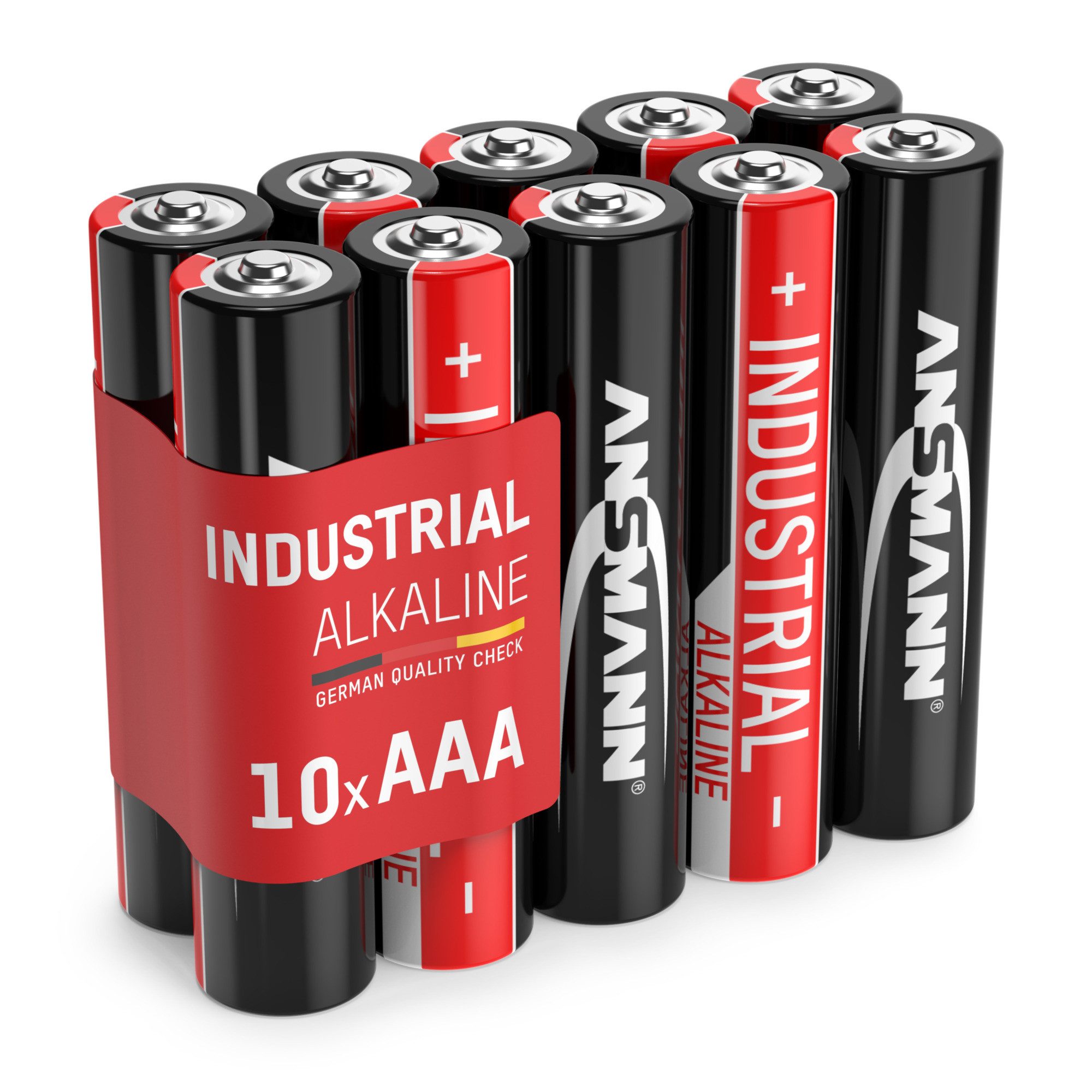 ANSMANN AG 10x Industrial Batterie AAA Micro 1,5V - LR3 Alkaline (10 Stück) Batterie
