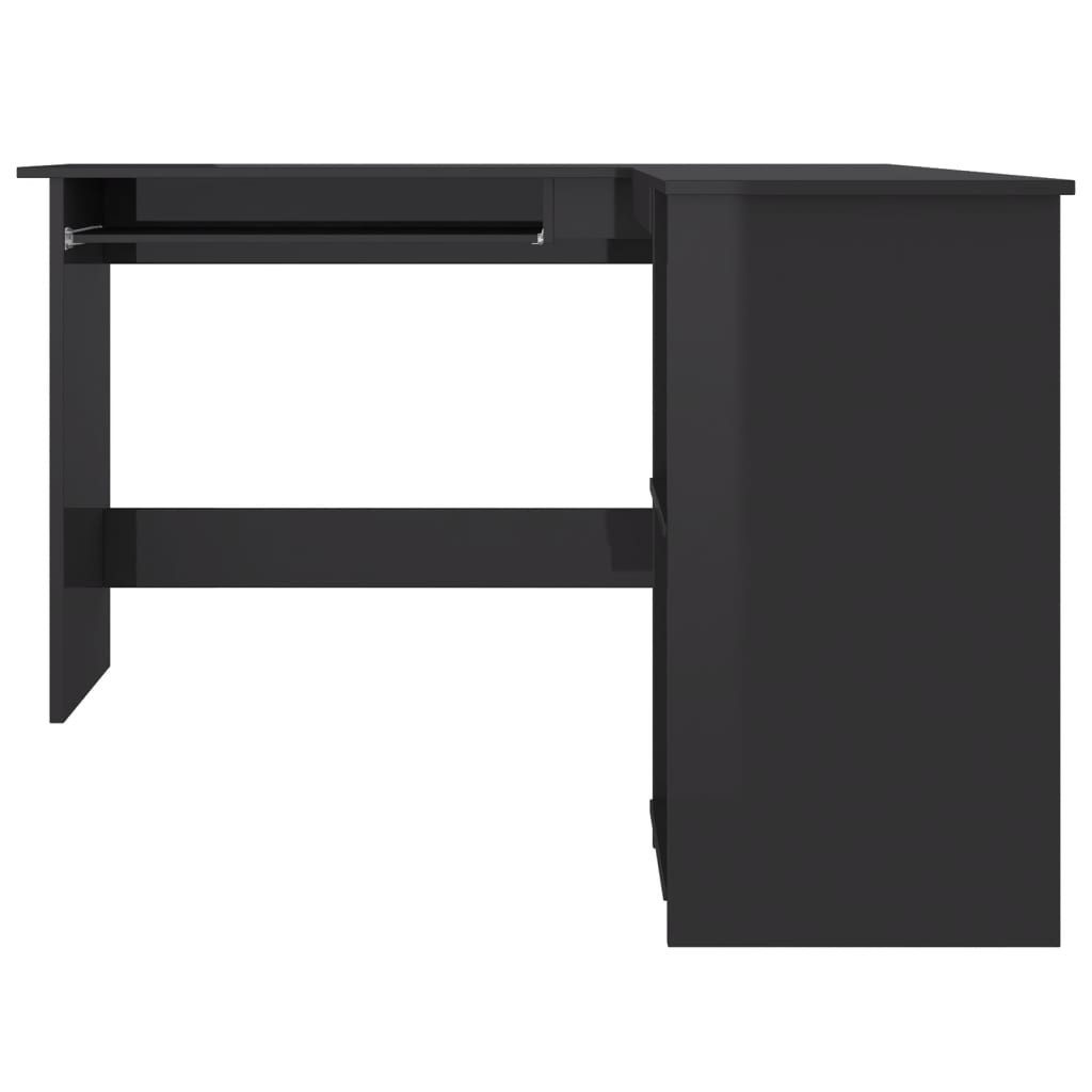 furnicato Schreibtisch Moderner Eckschreibtisch L-Form 120x140x75 cm Hochglanz-Schwarz (1-St)
