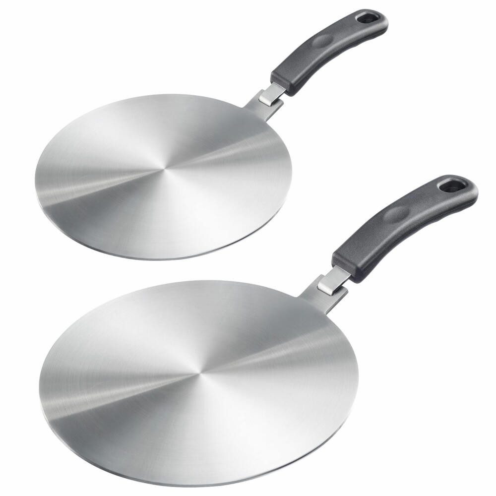 WESTMARK Kochfeld-Adapter Set, Platten für Induktionsherd, Platte mit Griff, Ø 14 cm + 24 cm, rostfrei, spülmaschinengeeignet
