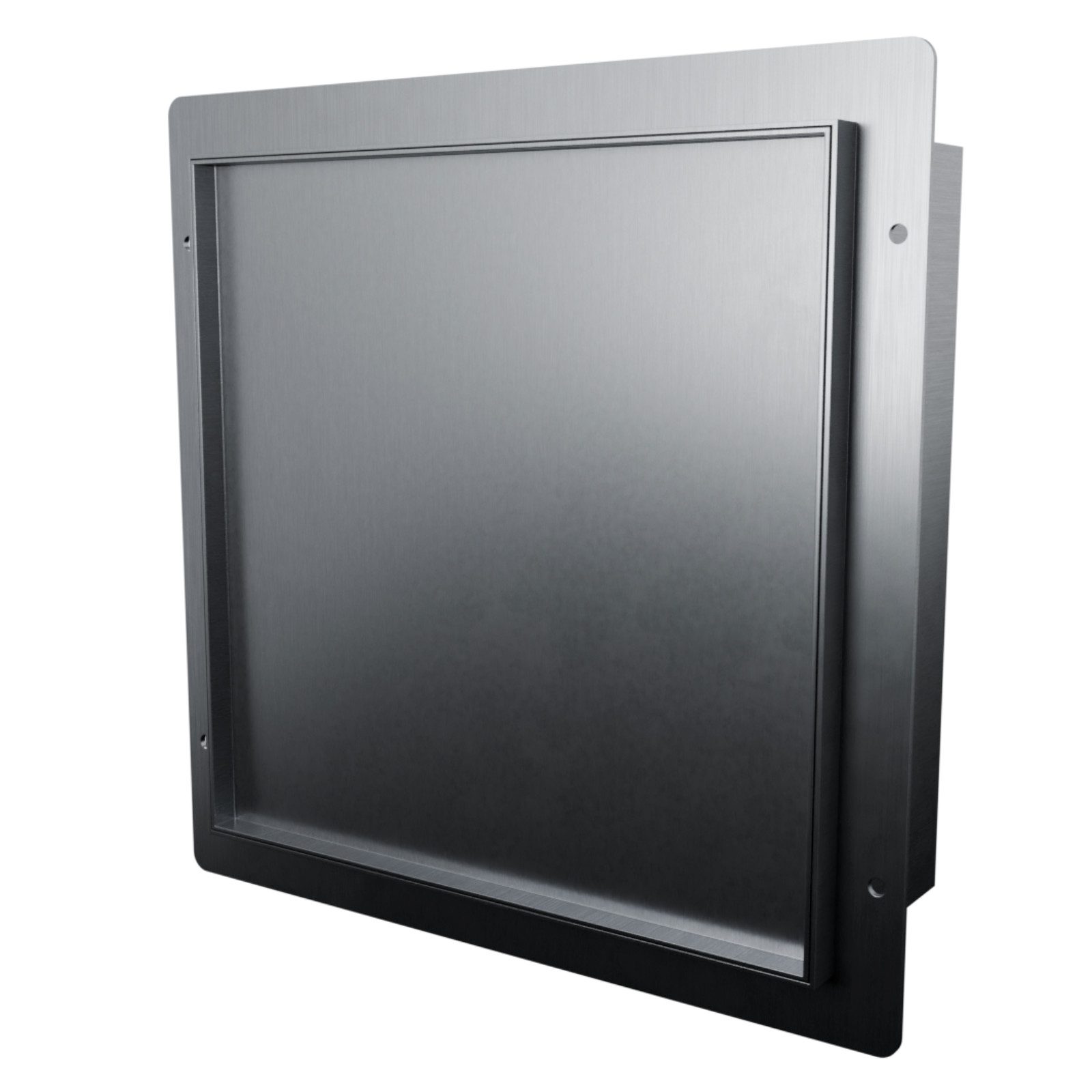 HAGO Duschwand Edelstahl Wandnische befliesbare Tür Duschnische Ablage Regal randlos, Edelstahl, (1 tlg), Push-2-Open, Randlos