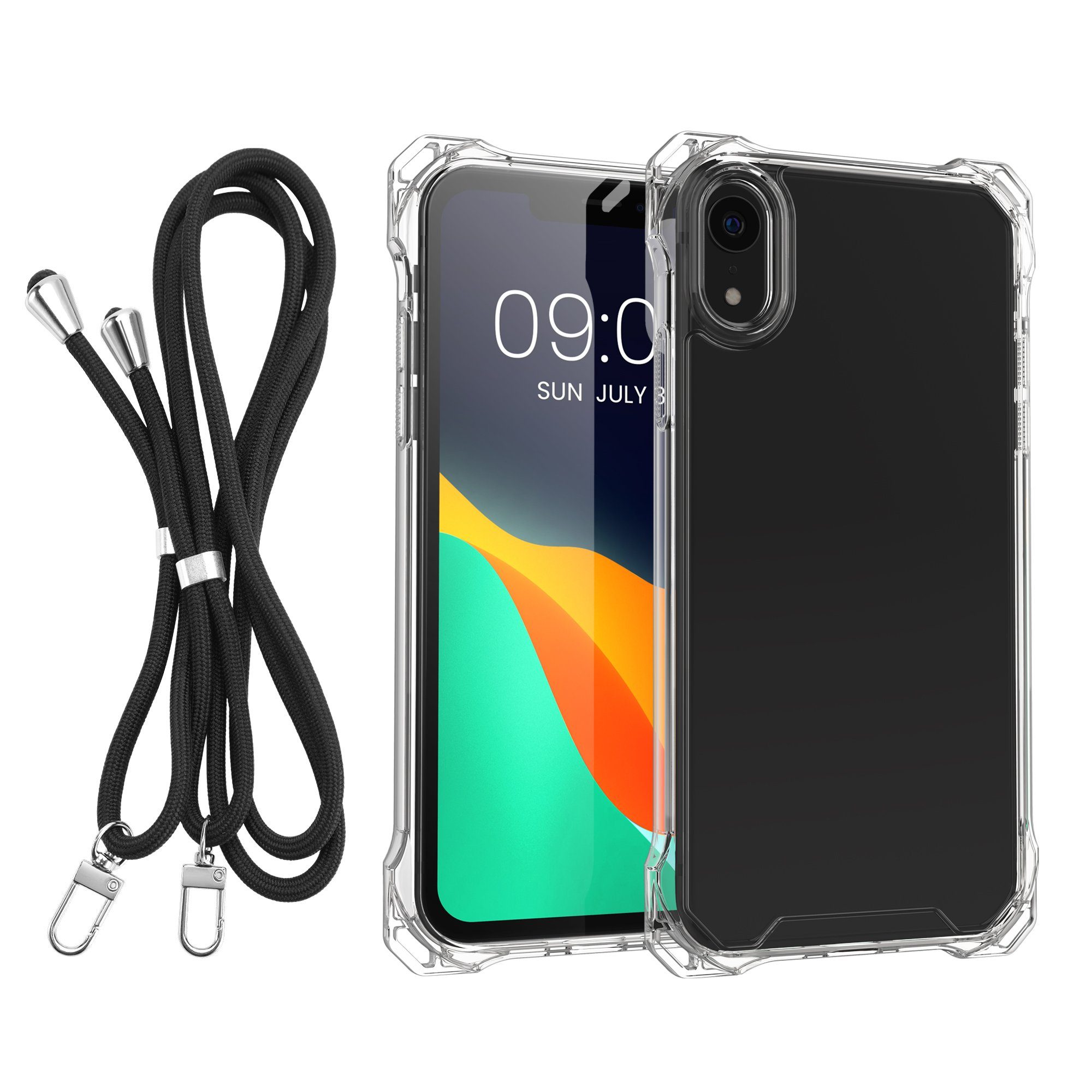 kwmobile Handyhülle Necklace Case für Apple iPhone XR Hülle mit Band, handykette - stoßfestes Kunststoff Cover - TPU Bumper