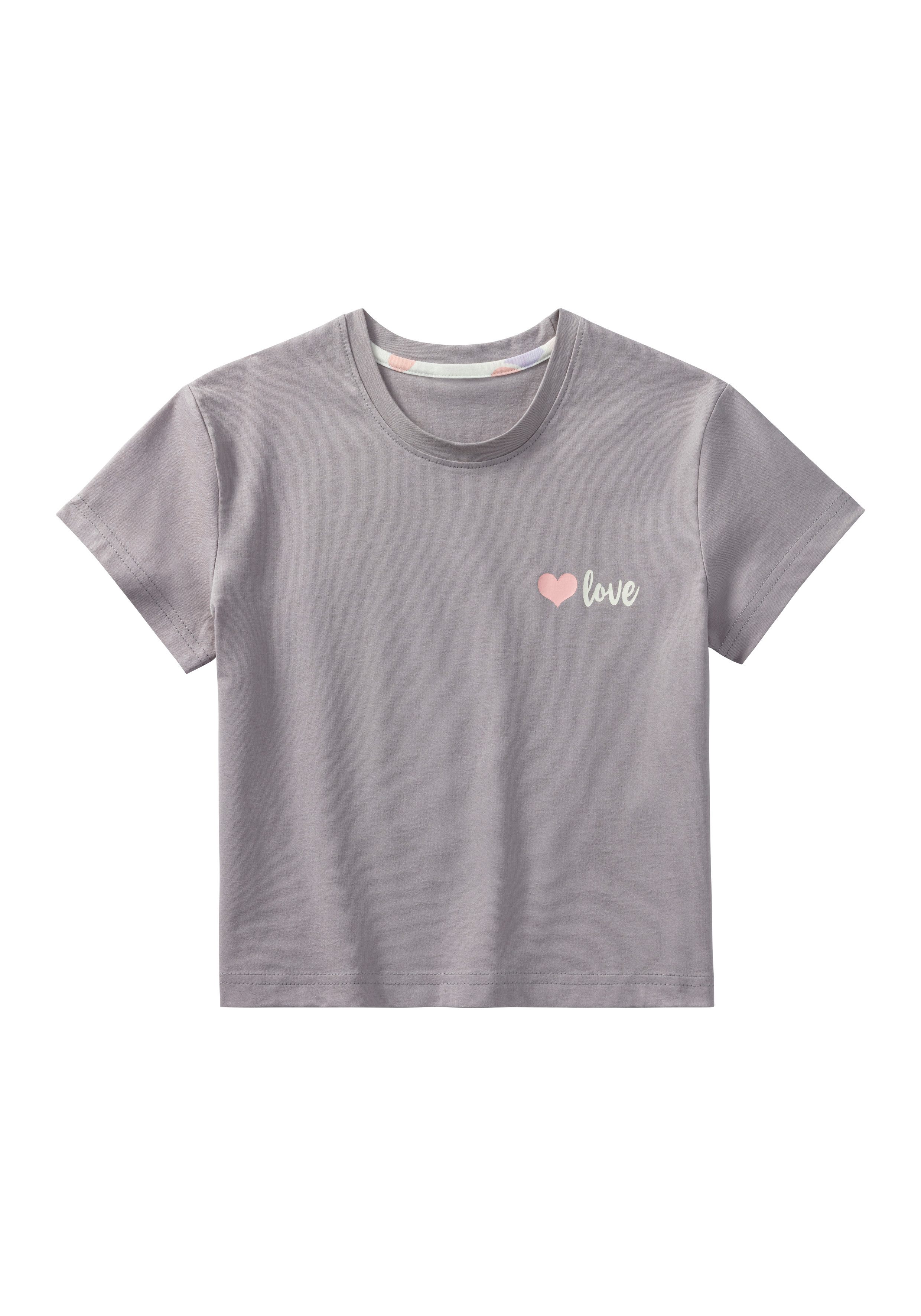 petite fleur Pyjama (2 tlg., 1 Stück) Schlafanzug mit modisch kurzem Shirt